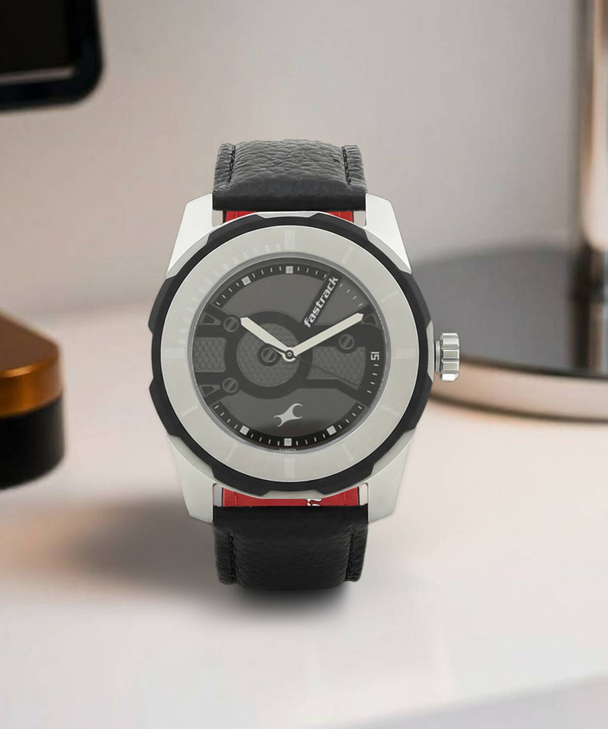 Fastrack NP3099SL02 Anthracite Dial Black Leather Watch - Image 2