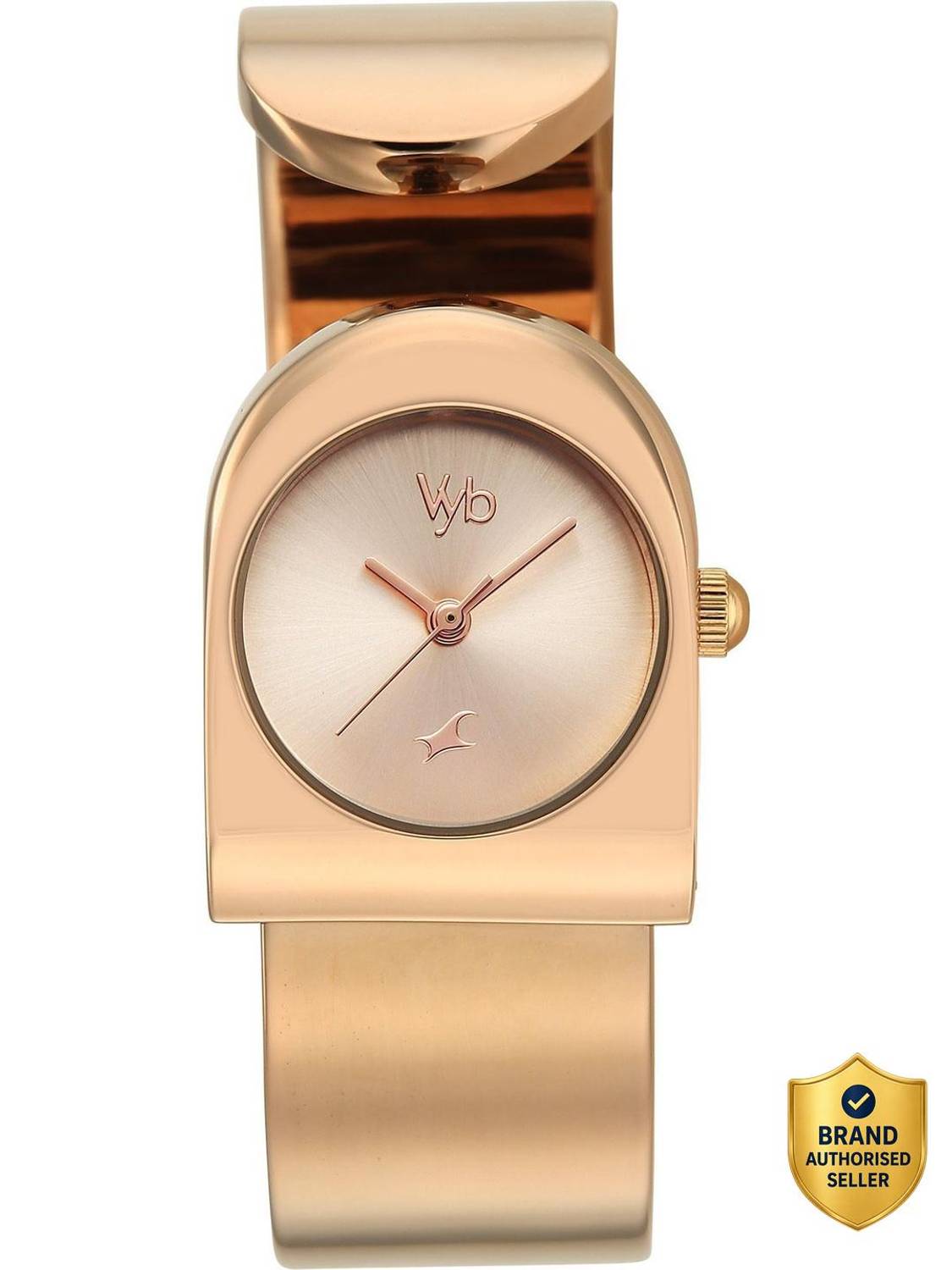 Fastrack Vyb Striker Quartz Rose Gold Watch for Women