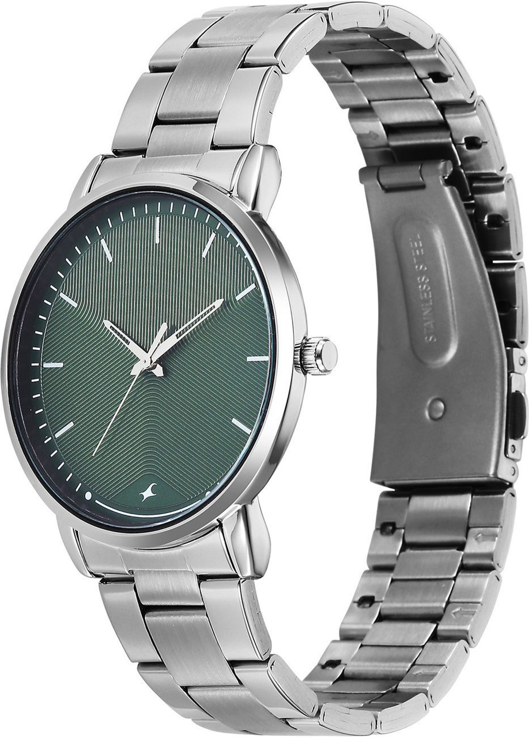 Image of Fastrack Stunners X Fastrack Stunners X Quartz Drk Green Dial Steel Stainless steel Strap Analog Watch - For Men