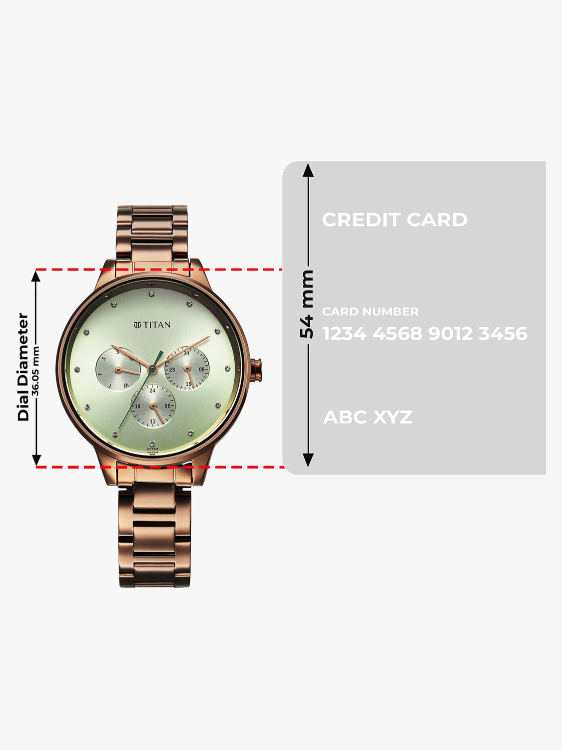 Image of Titan Purple Purple Razzle Dazzle Green Dial Stainless Steel Strap Analog Watch - For Women