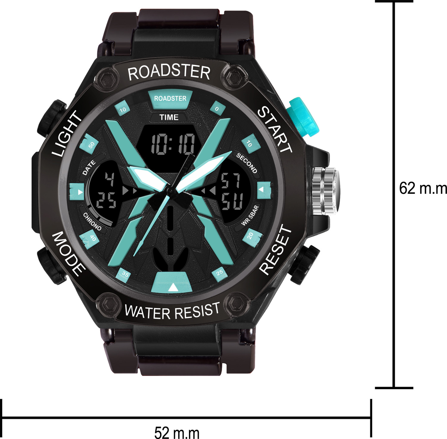 Image of Roadster Waterproof Multi-Functional Wrist Analog-Digital Watch - For Men