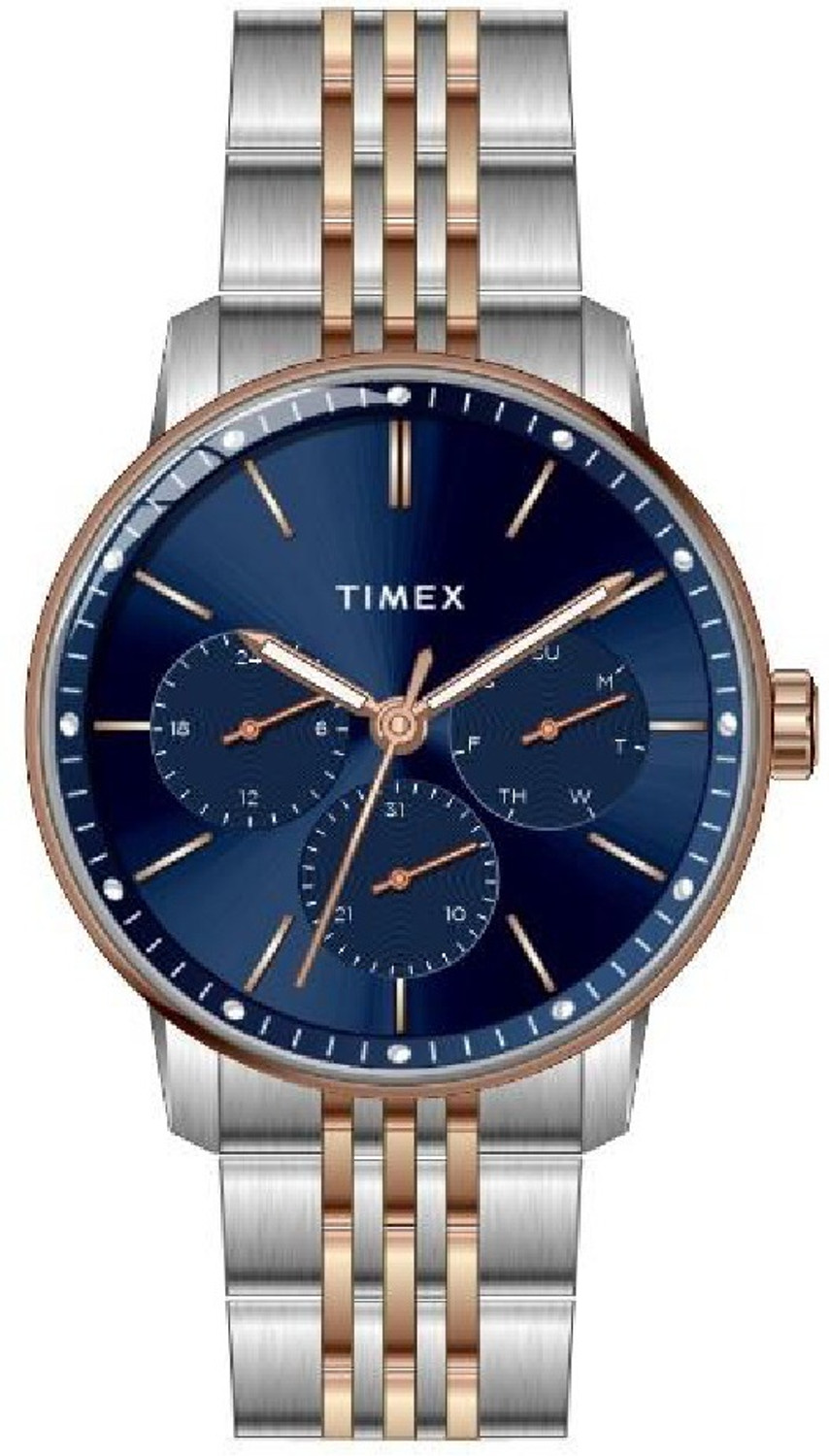 Image of TIMEX Trendline Round 41mm Blue Dial Analog Watch - For Men TWEG25409