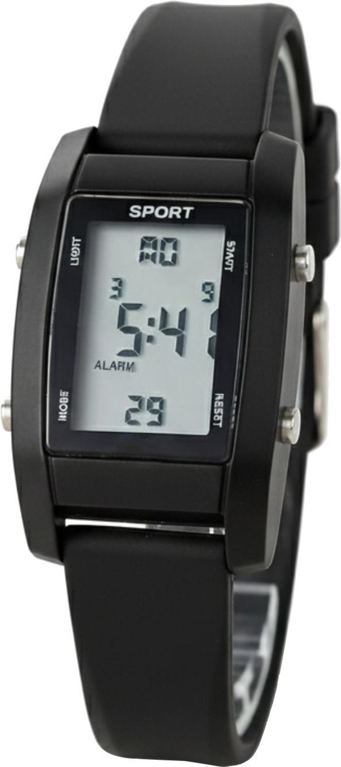 Image of WiseWalker WiseWalker Black Digital Watch LCD Display Silicone Belt for Women & Girls Digital Watch - For Women