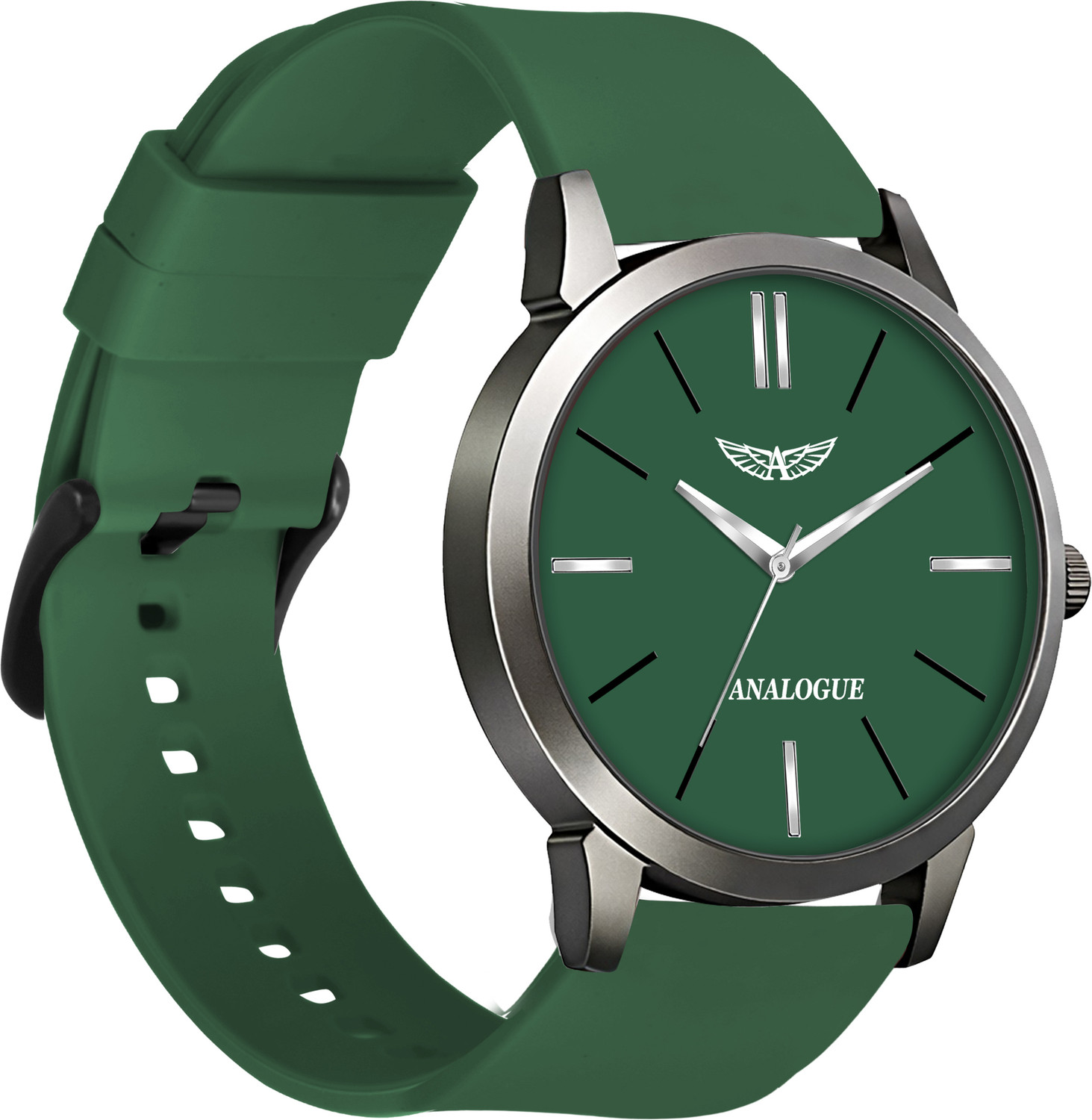 Image of ANALOGUE Minimalist Slim Series | Smart Watch Strap | Smart Clip | Soft Silicon| 3D Glass Minimalist Slim Series | Smart Watch Strap | Smart Clip | Soft Silicon| 3D Glass Analog Watch - For Boys