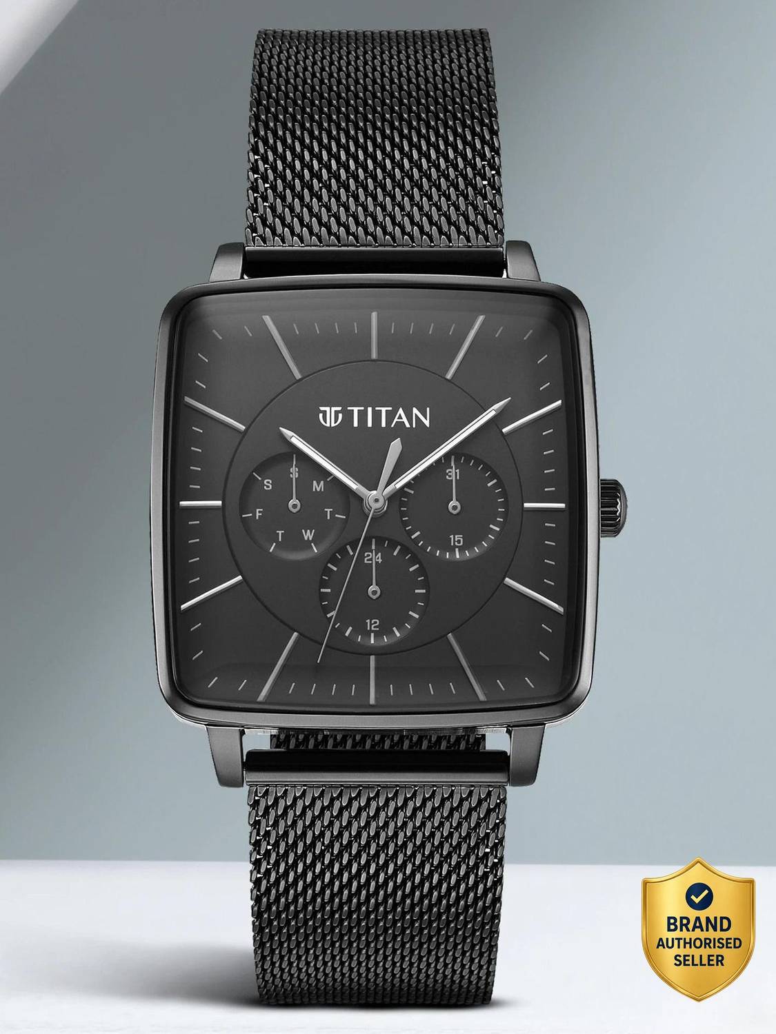 Titan Avant Garde Multifunction Anthracite Dial Black SS Strap Watch