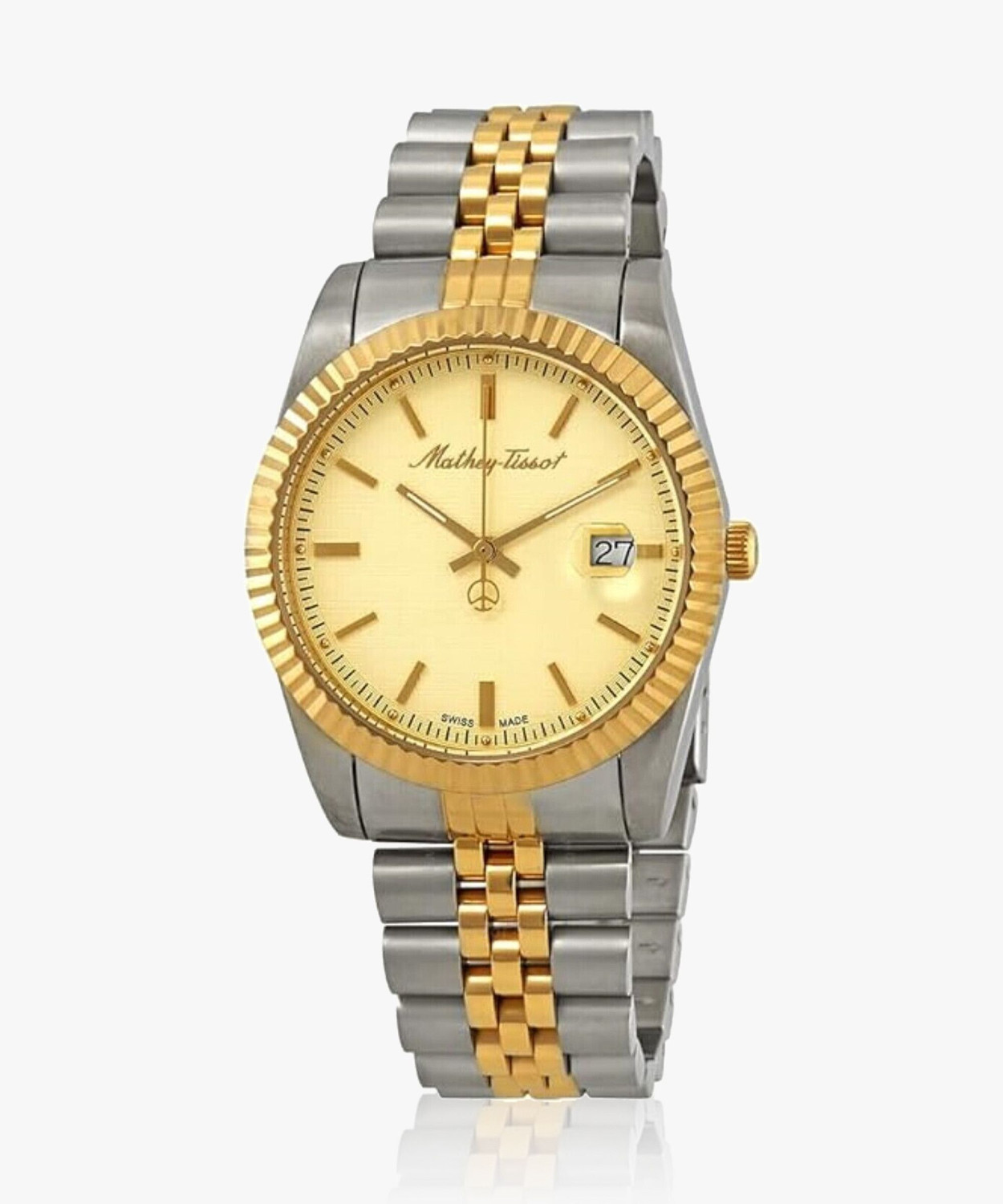 Image of Mathey-Tissot H810BDI Swiss Made Quartz Gold Dial Analog Watch - For Men