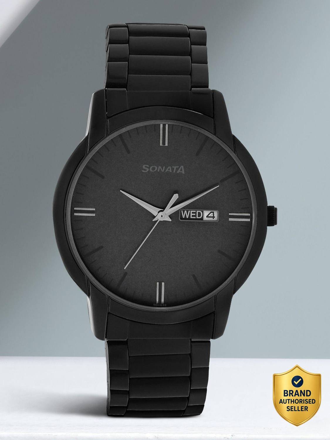 Sonata Reloaded Black Dial Black Strap Analog Watch - Men - Image 1