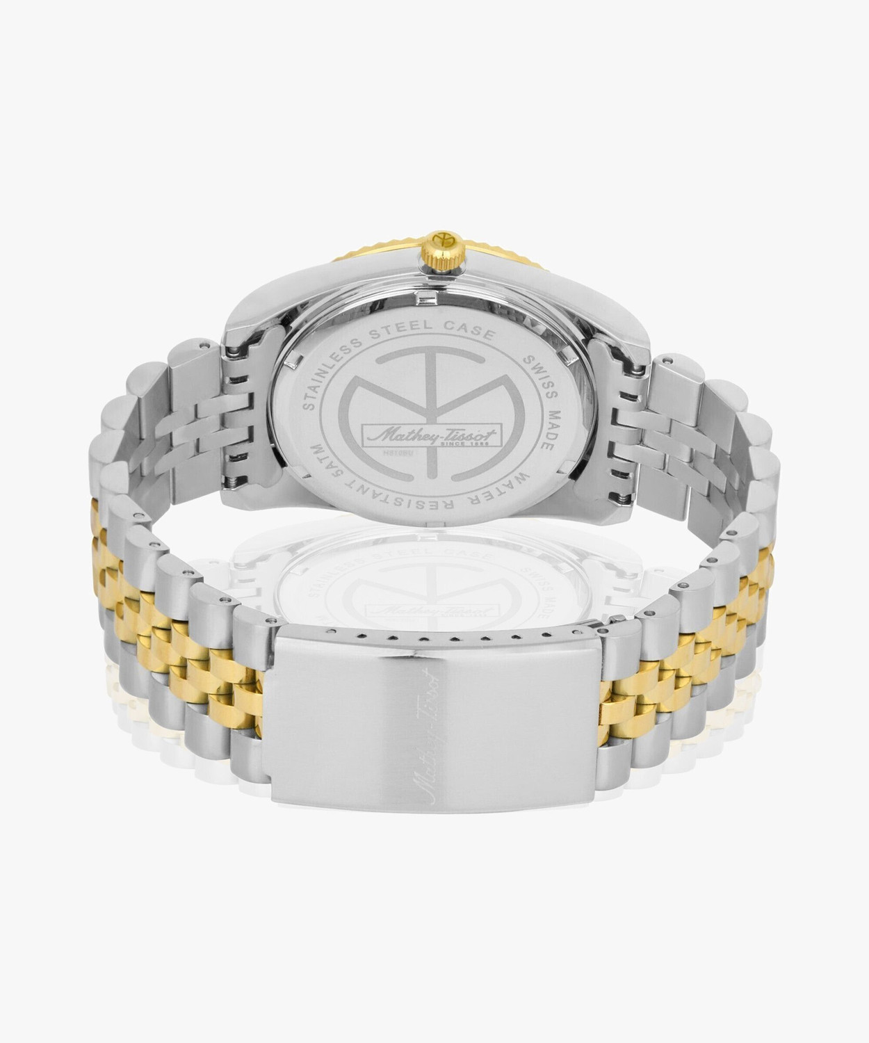 Image of Mathey-Tissot H710BDI Swiss Made Mathy II Quartz Ronda 515 H3 Movement Gold Dial Analog Watch - For Men