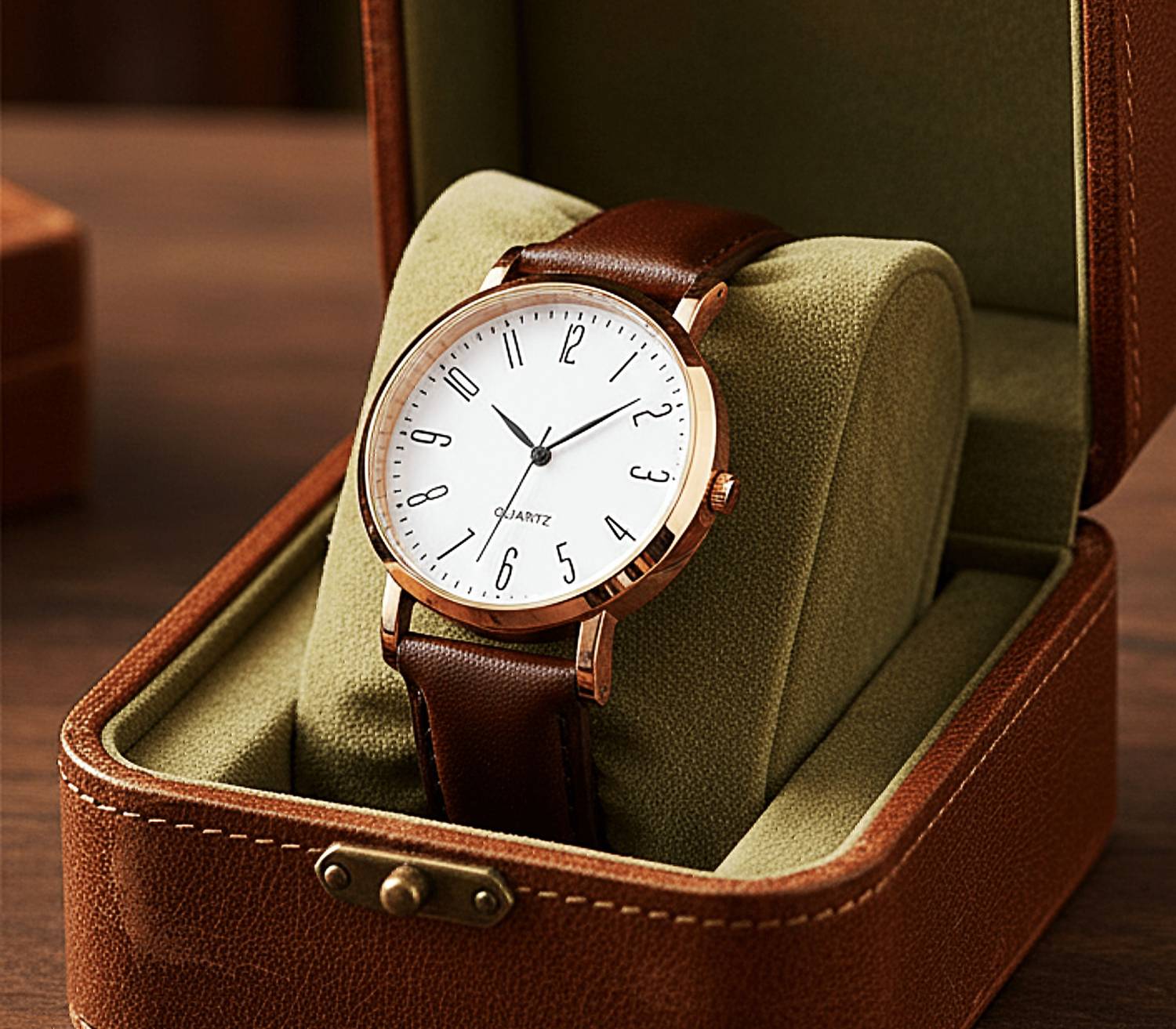 SUBERA Leather Strap Analog Watch for Men - 4 Colors