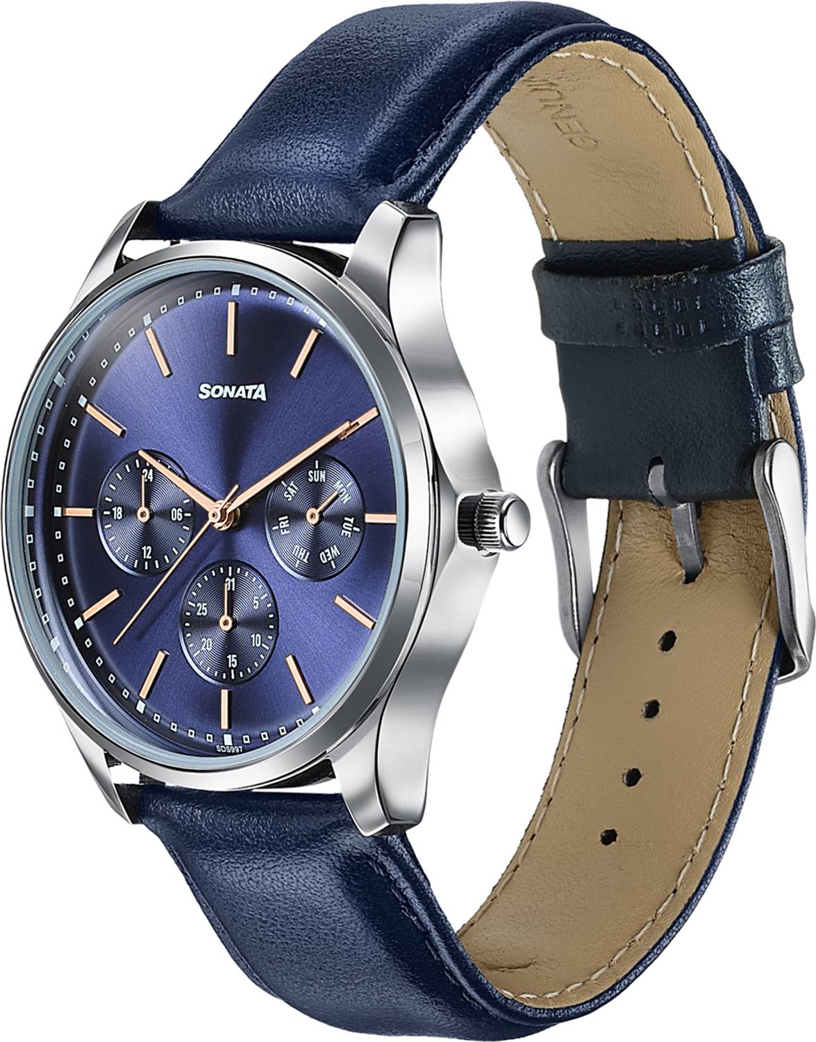 Sonata Axis Blue Multifunction Analog Watch - Image 3