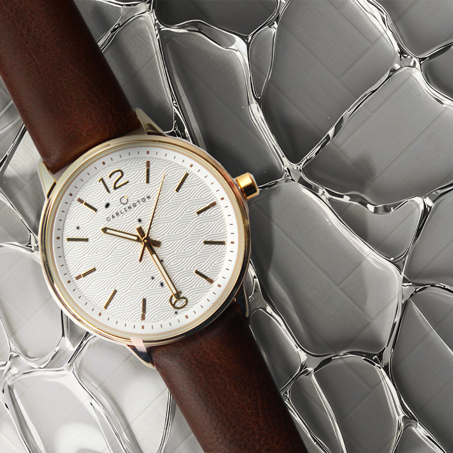 Image of Carlington CT 1071 Brown Analog Watch - For Men