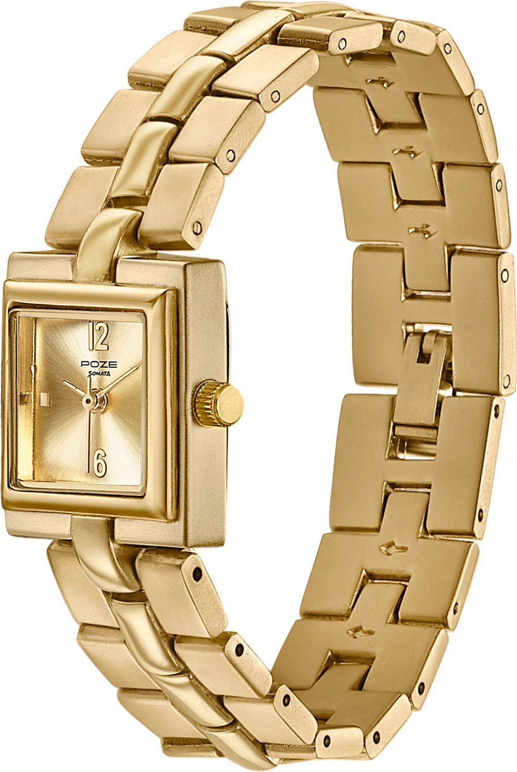 Image of SONATA Poze 8 Sonata Poze 8 Quartz Gold Dial IPG Alloy Strap Analog Watch - For Women
