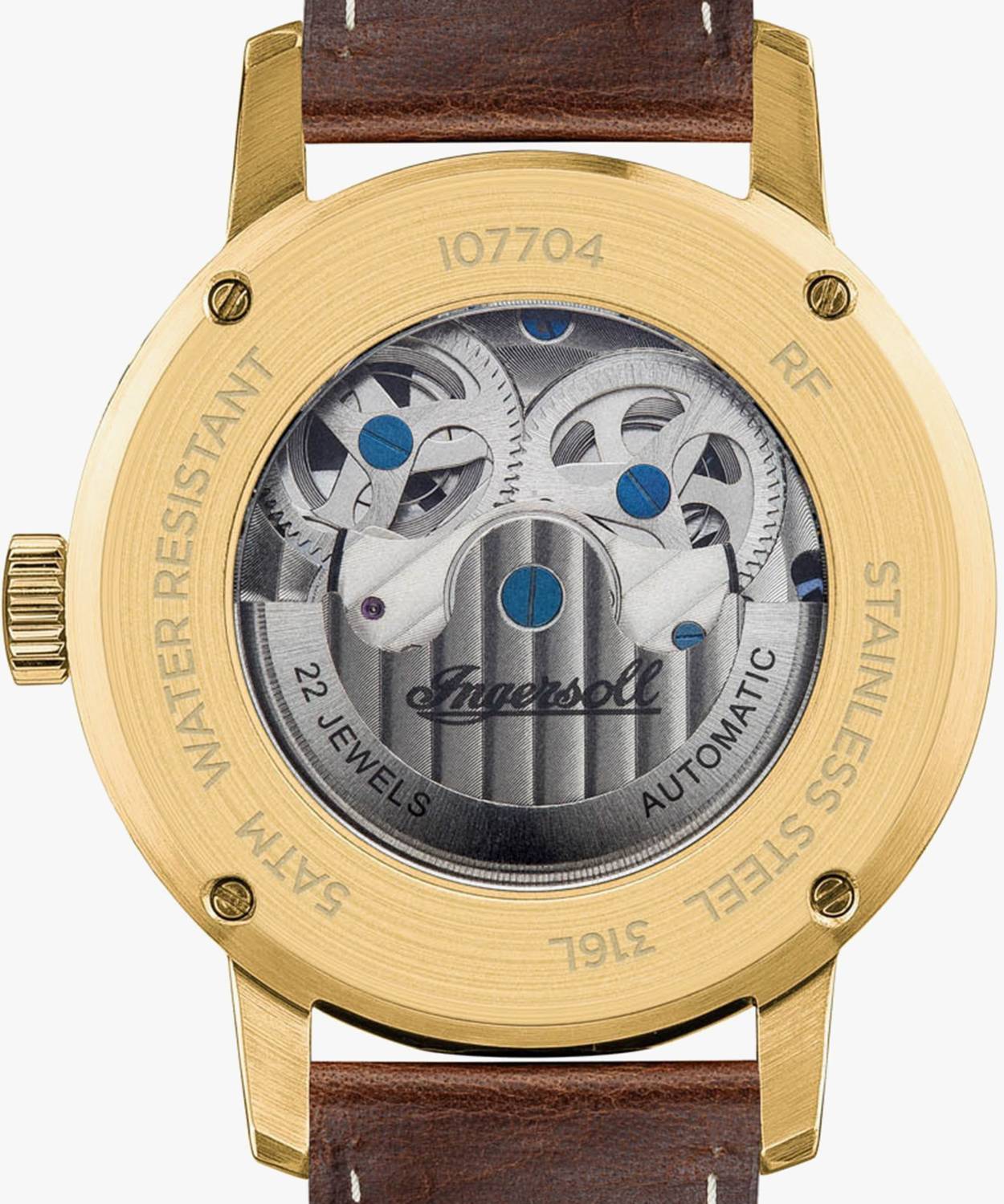 Ingersoll I07704 Gold Skeleton Dial Watch - Men - Image 5