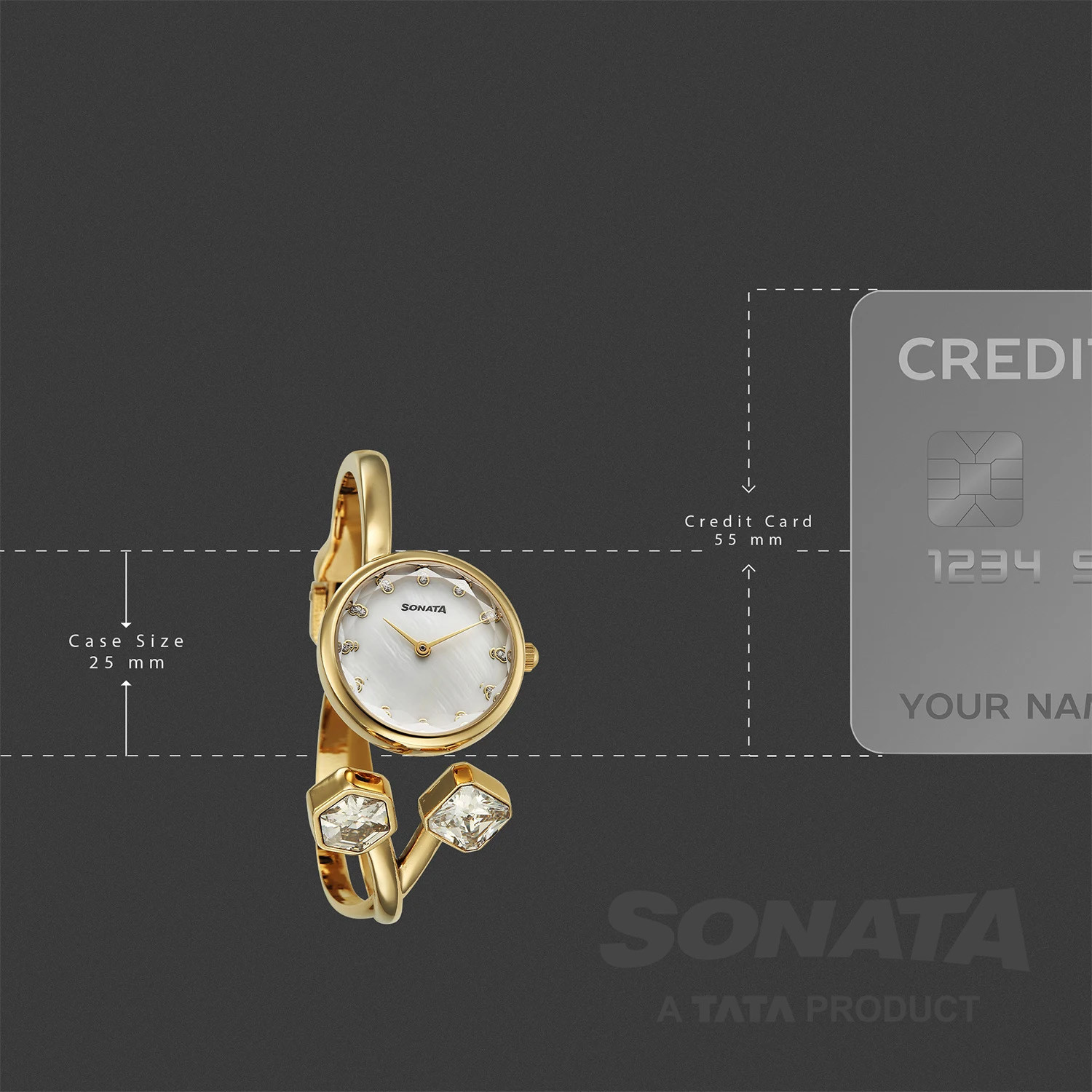 Image of SONATA Aura 2 Sonata Aura 2.0 Quartz White Dial Gold Stainless Steel Strap Analog Watch - For Women