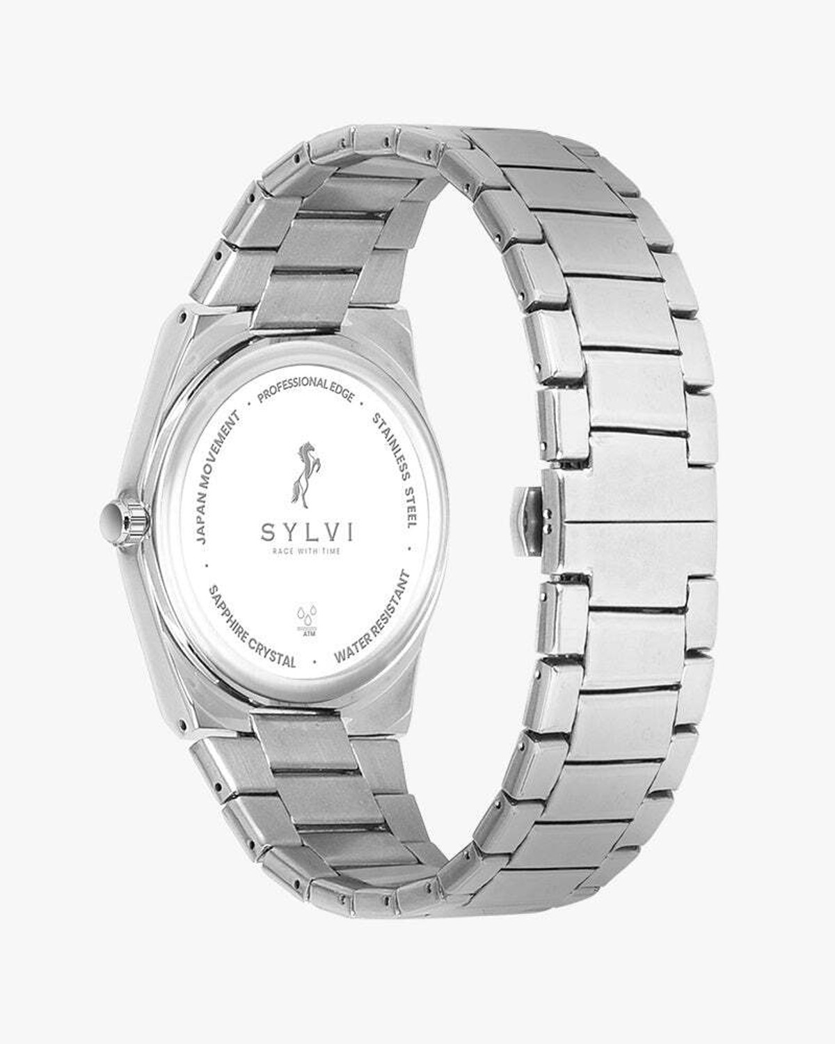 Image of Sylvi Professional Edge Silver Stainless Steel Strap Watch for Men SY-PROFESSIONAL-EDGE-STEEL Analog Watch - For Men