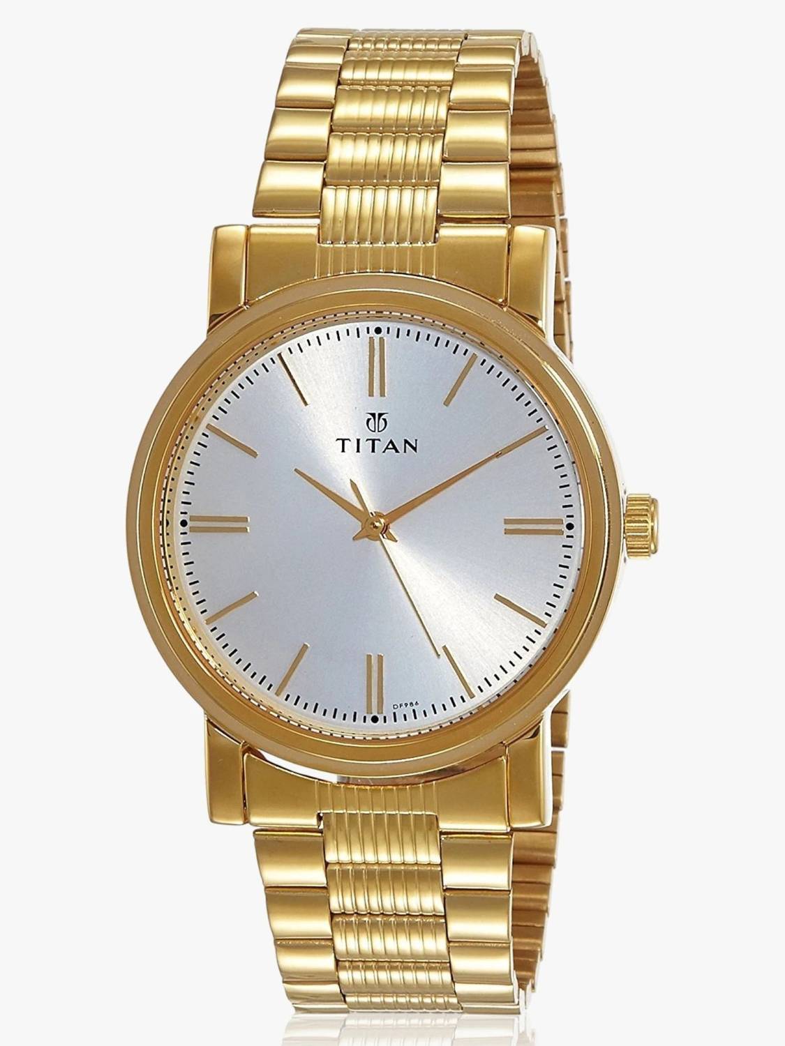 Titan Titan Karishma White Dial Golden Stainless Steel Strap Analog Watch - For Men