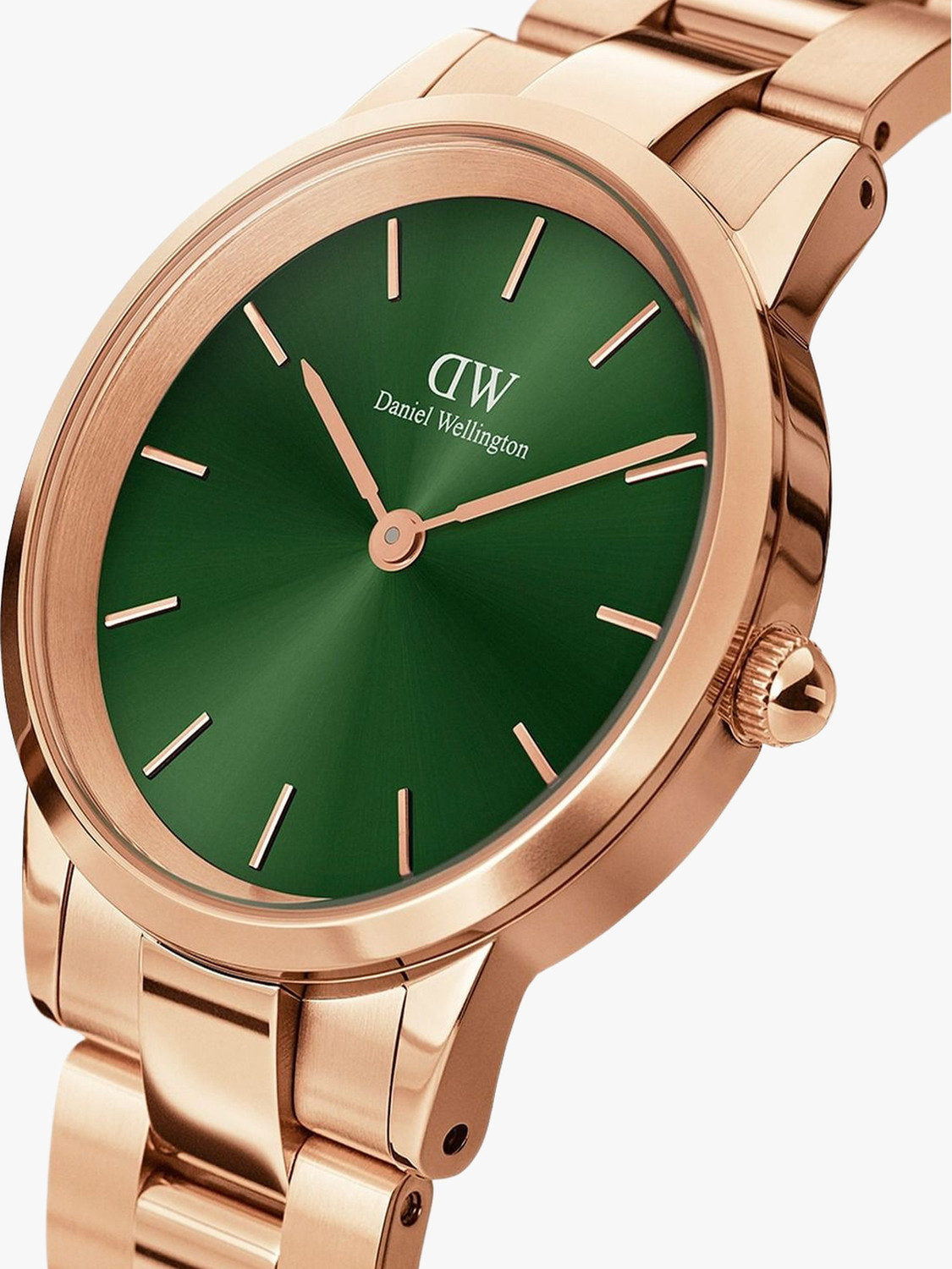 Image of DANIEL WELLINGTON Iconic Link Emerald 36mm Green Dial Analog Watch - For Men & Women