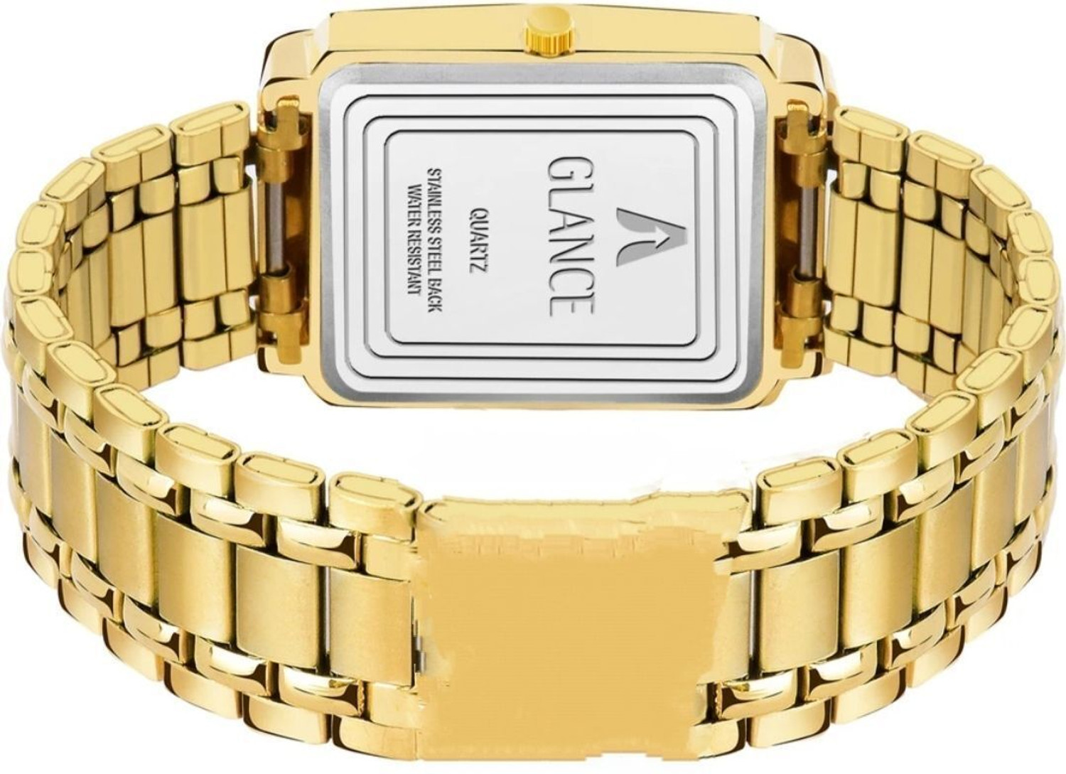Image of Aglance 1506YM01 Golden dial 1506YM03 Black Dial Master Piece of Square with Day & Date Functions Analog Watch - For Men