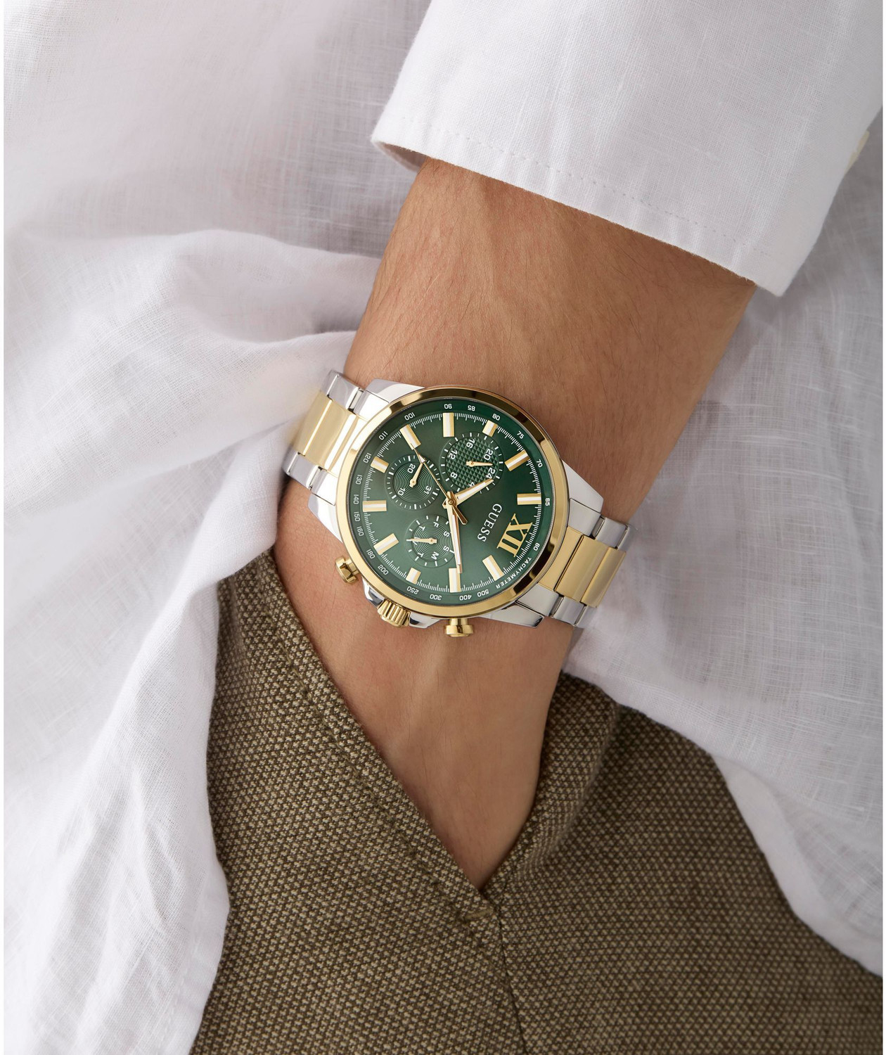 Image of GUESS GW0900G5 GUESS Walker Green Round Dial Analog Watch - For Men
