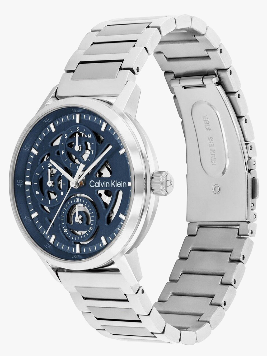 Image of Calvin Klein GAUGE Calvin Klein Gauge Qtz Multifunction Blue Round Dial Men's Watch - 25200562 Analog Watch - For Men