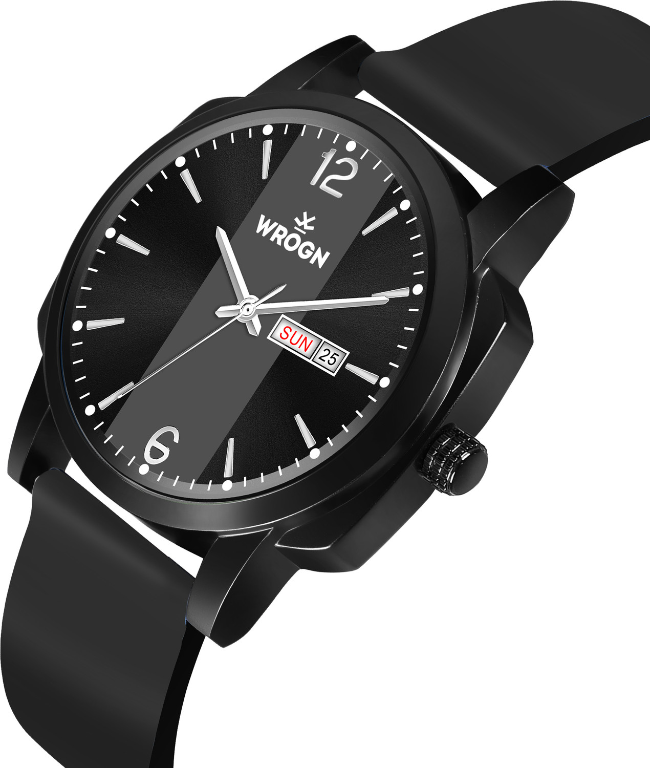 Image of WROGN WR-6604-Black Day and Date Display Analog Watch - For Men
