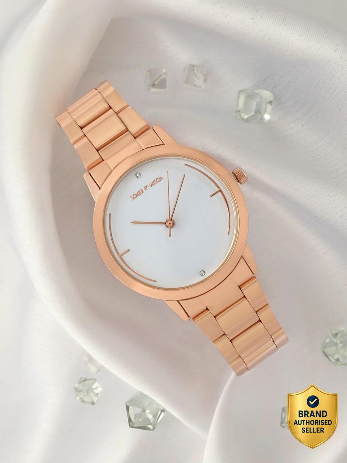 Image of Joker & Witch Joker & Witch Luna 36mm White Dial Rose Gold Stainless Steel Watch for Women Analog Watch - For Women