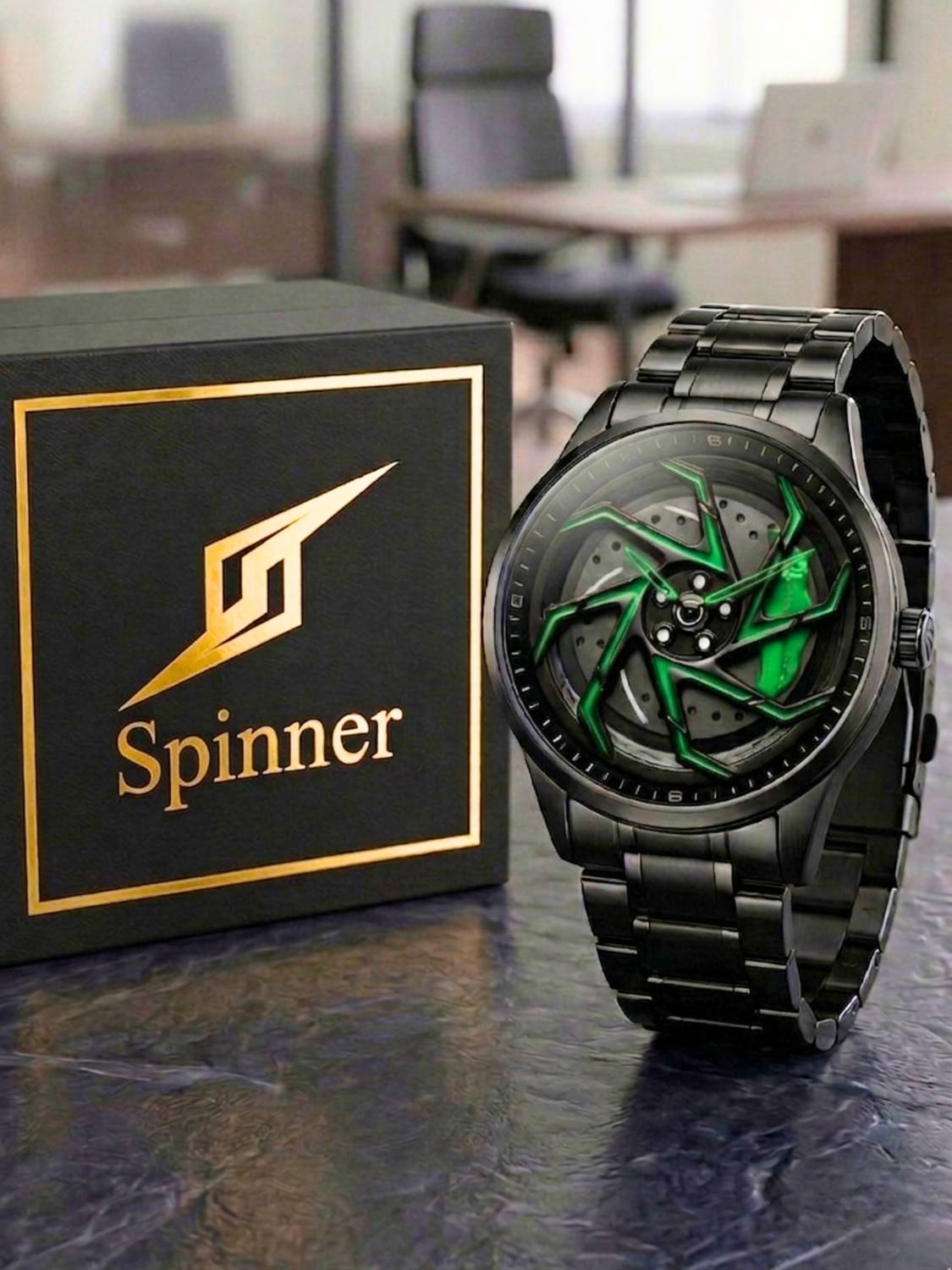 Spinner Rotating Wheel Dial Analog Watch