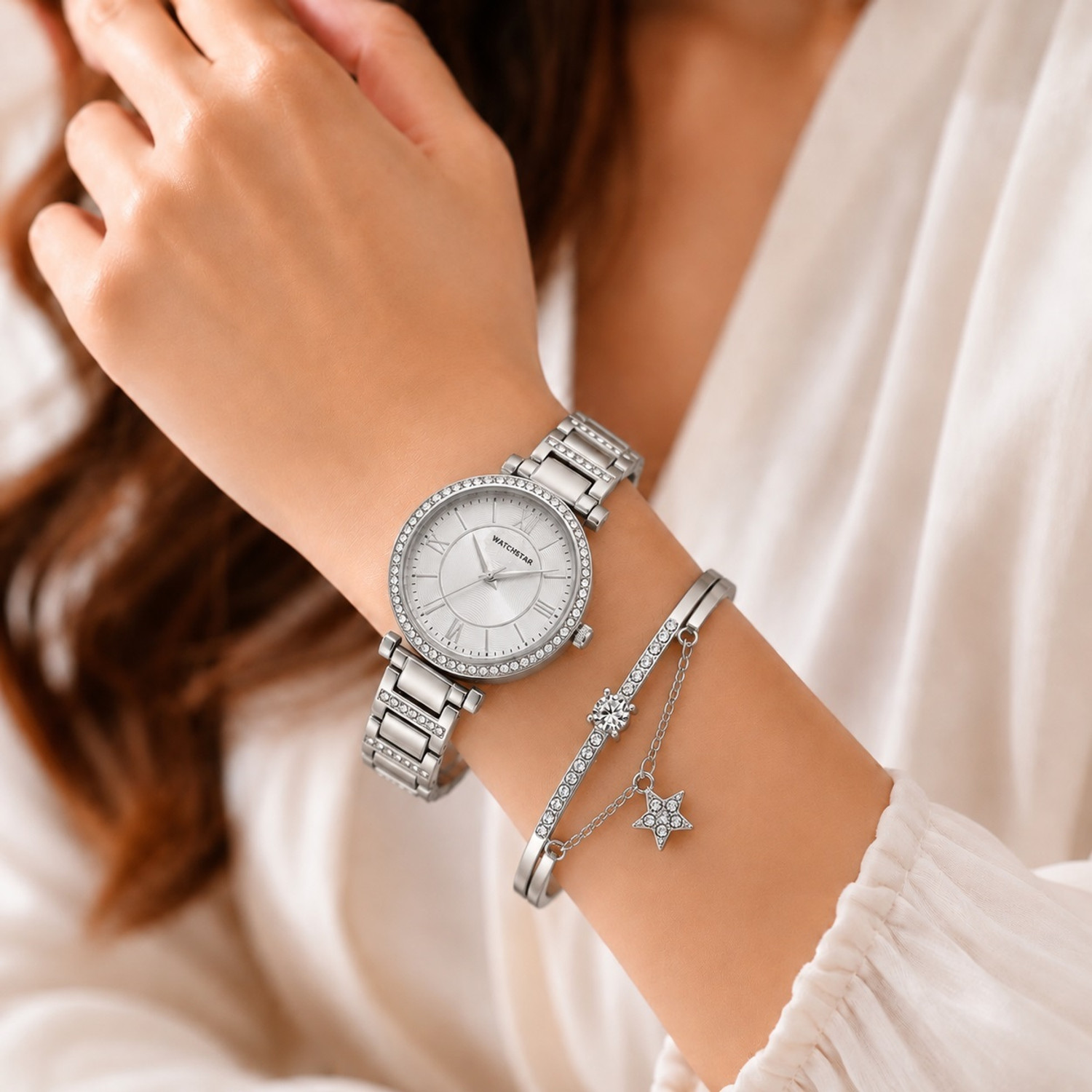 Image of watchstar Watch&Bracelet Combo For Women Analog Watch - For Women Watch+Bracelet Watchstar Watch&Bracelet Combo For Women Analog Watch - For Women