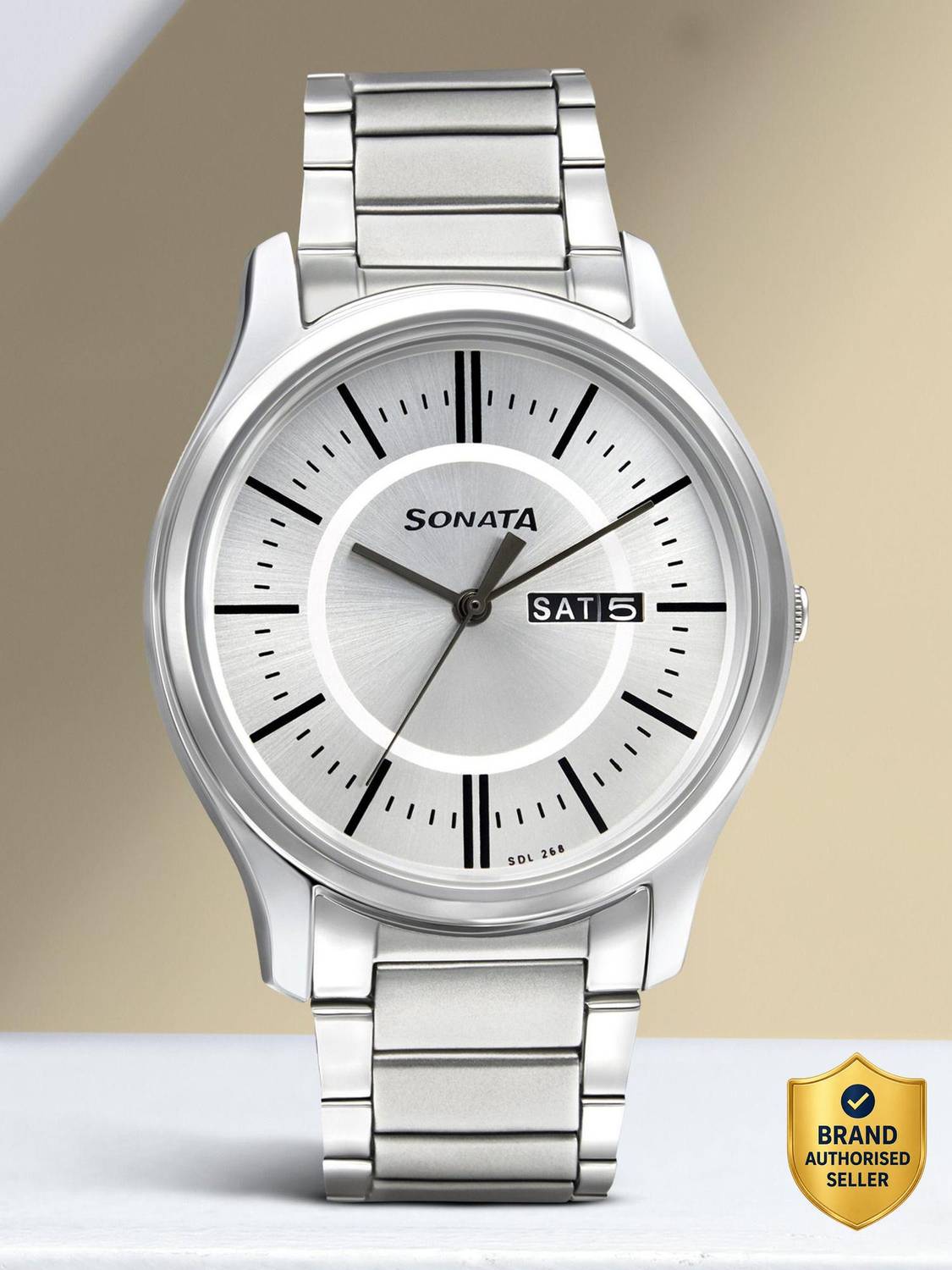 Sonata ESSentials Silver Dial Silver SS Strap Analog Watch - Image 1