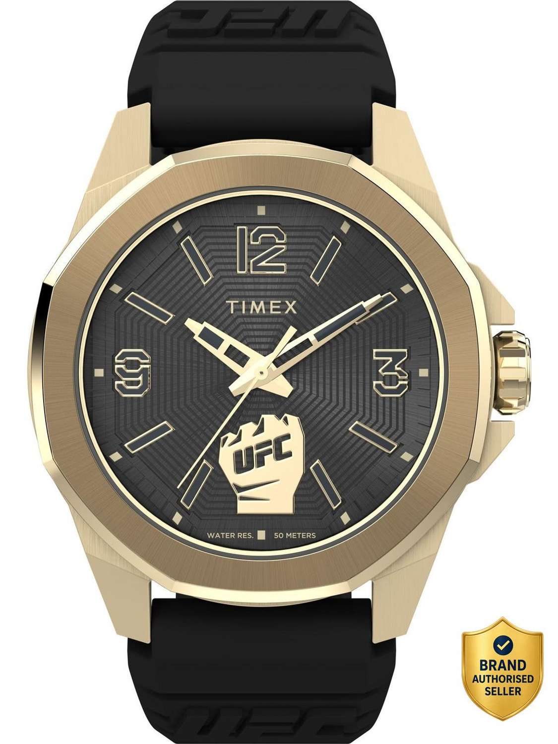 Image of TIMEX TW2W73600UJ UFC Octagonal 46mm Black Dial Analog Watch - For Men
