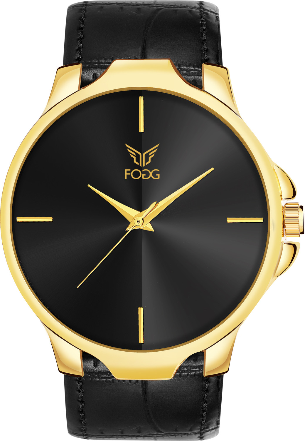 Image of FOGG 1214-Black Big Dial Analog Watch - For Men
