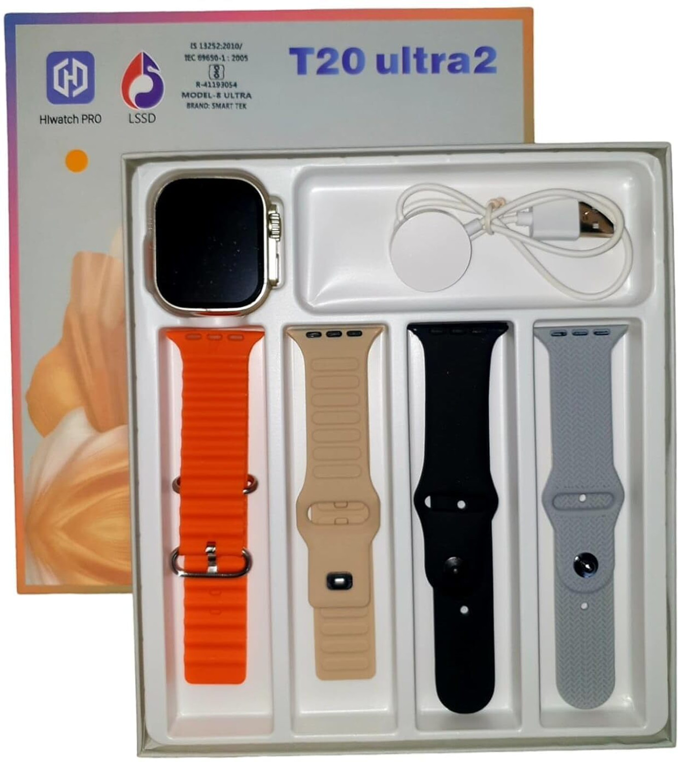 Image of Suthar's T20 Ultra2 Smart Watch with 4 Bands, Touchscreen, BT Calling, Multiple Modes 4 in 1 Straps T20 Ultra 2 Hybrid Smartwatch Watch - For Boys & Girls