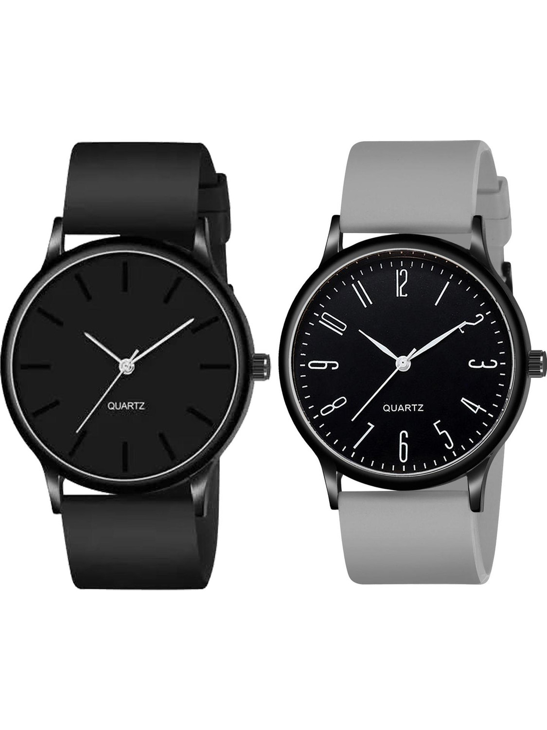 Image of just like Set Of 2 Silicon Strap Slim Fit Casual Stylish Analog Wrist Watches For Boy And Men Analog Watch - For Men