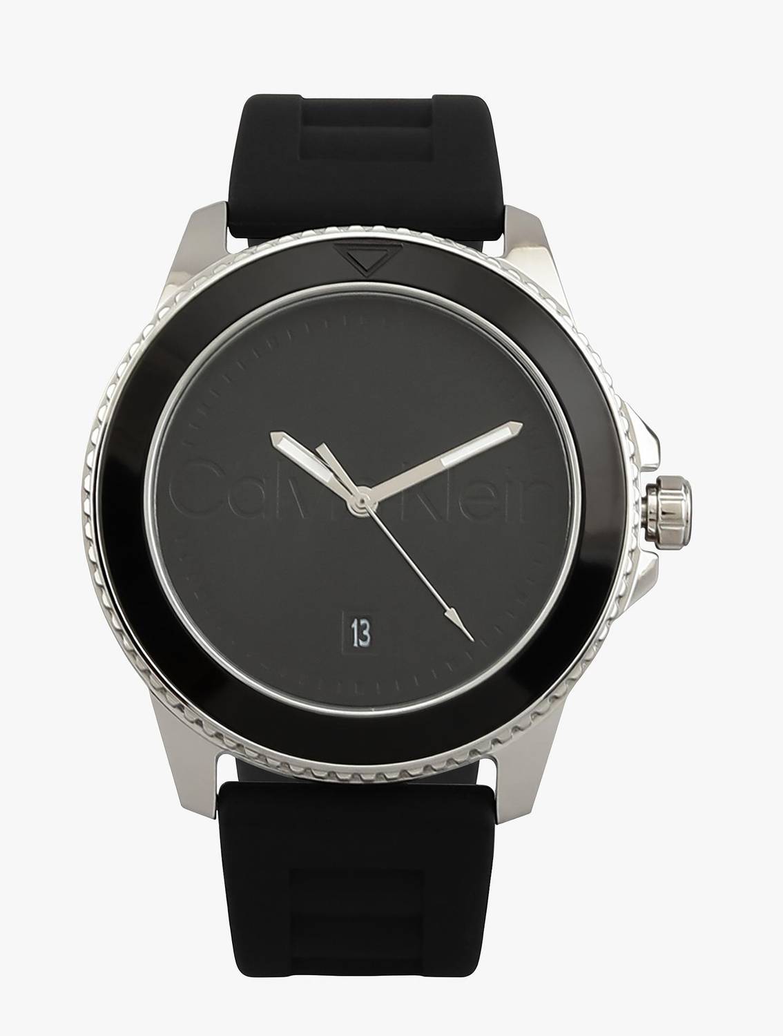 Calvin Klein Aqueous Qtz Basic Calendar Bla Round Dial 's Analog Watch - For Men