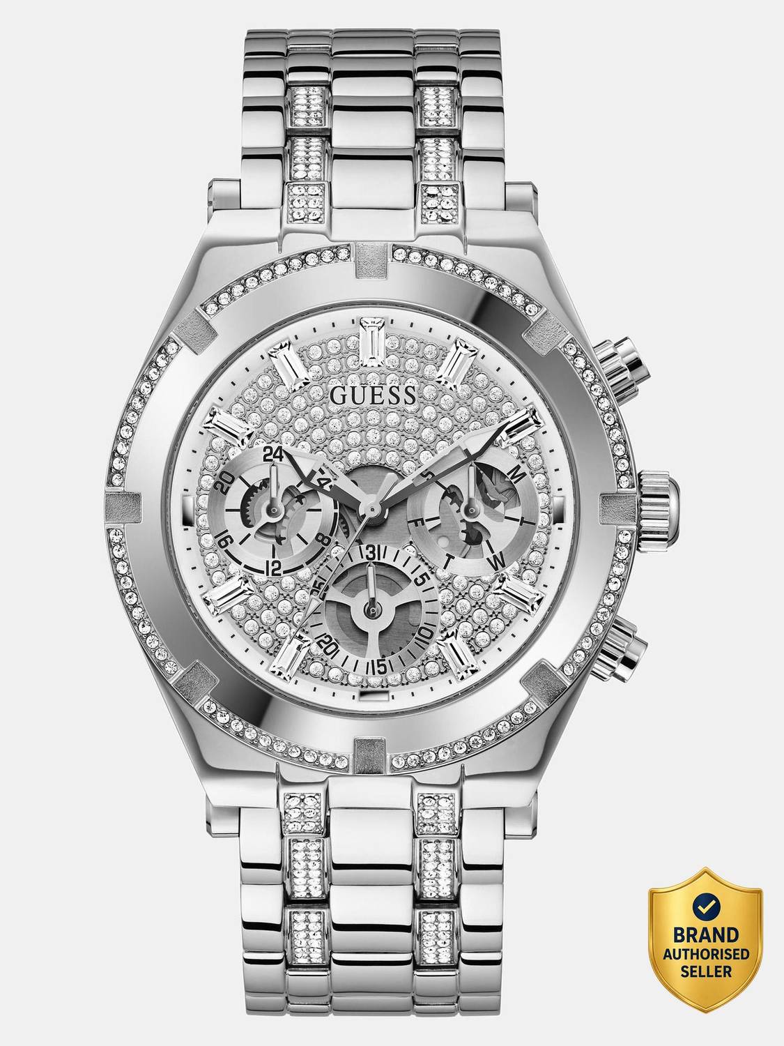 GUESS Multi-function Silver Dial Analog Watch - Men - Image 1