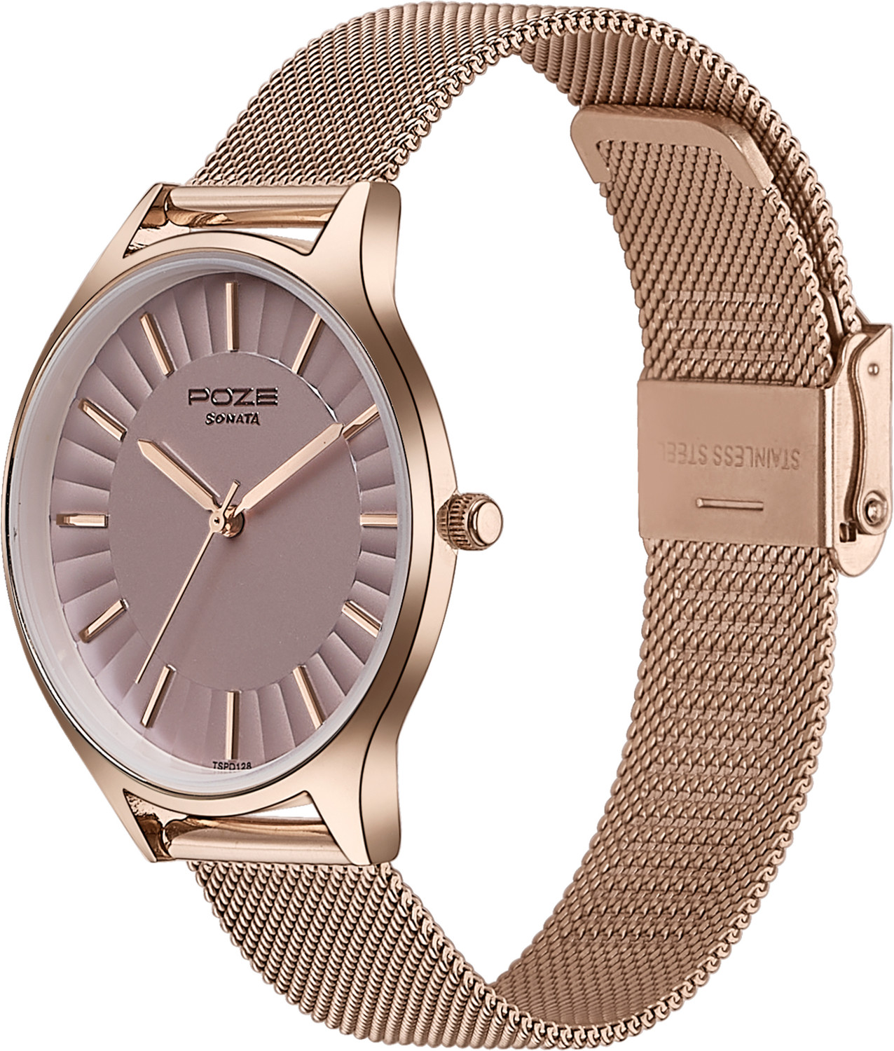 Image of SONATA Sonata Poze Contour Dial Quartz Pink Round Dial Women's Watch Analog Watch - For Women