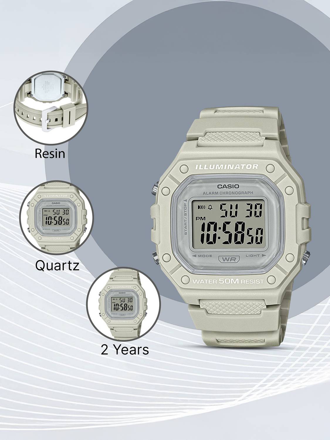 CASIO W-218HC-8AVDF Youth Digital Watch - Image 3