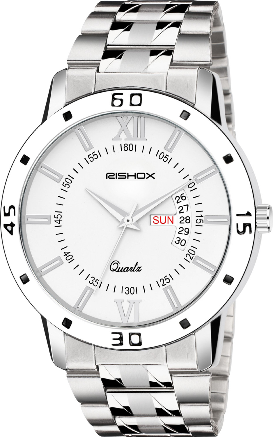 Image of Rishox Elegant Quartz Watch For Men With Day-Date Display Analog Watch - For Men RX-20-Chain