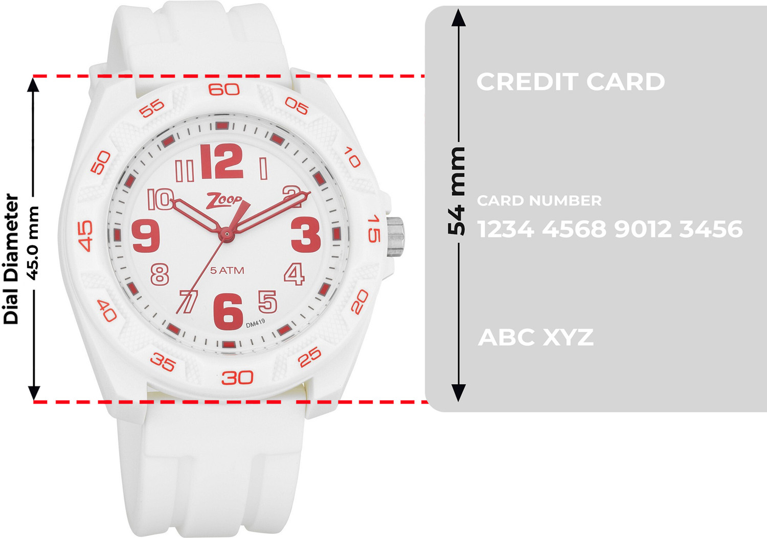 Image of Zoop NP16016PP03 Zoop Glow Quartz White Dial White Silicone Strap Analog Watch - For Boys