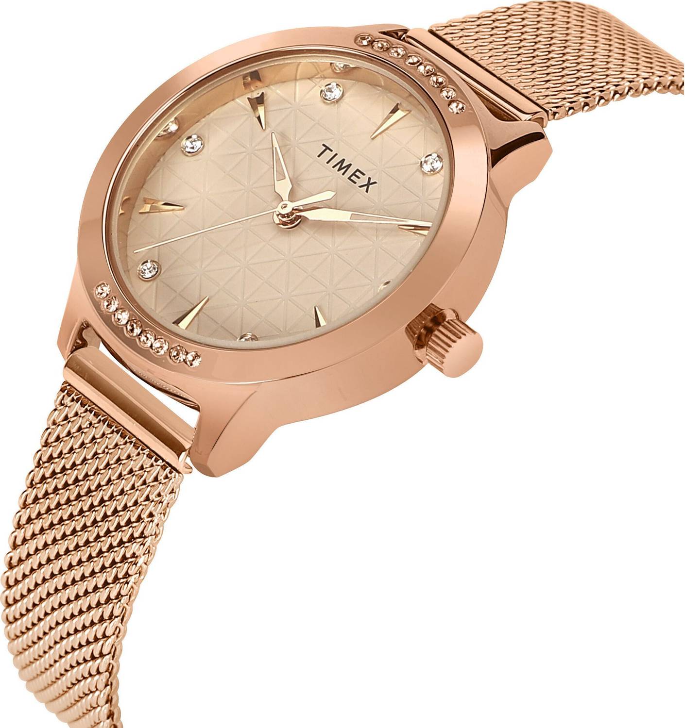 Timex Rose Gold Sparkle Dial Watch Timex Rose Gold Dial Analog Women Watch TWEL15826 – Sai  main image 4