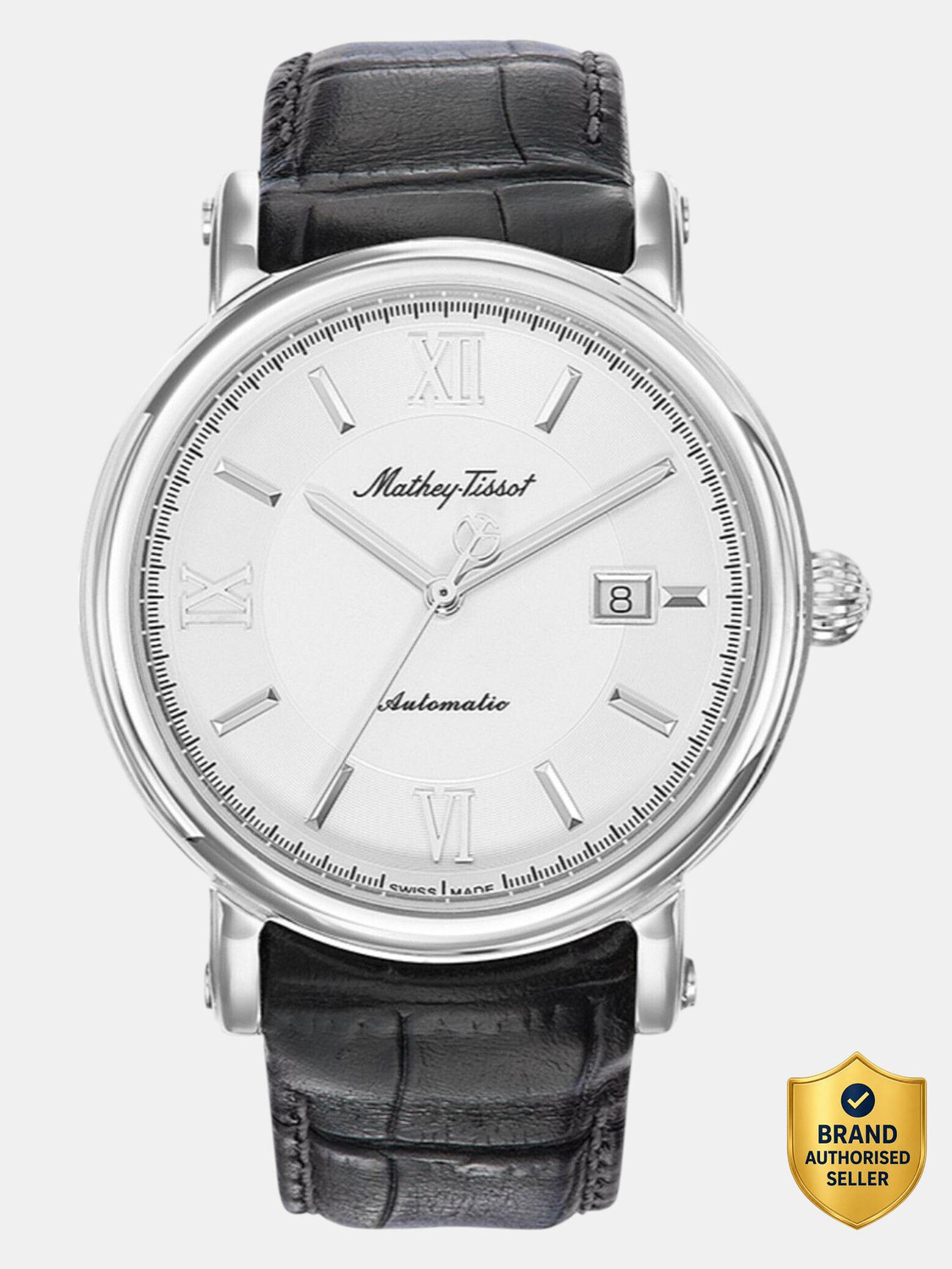 Image of Mathey-Tissot H9030AI Swiss Made Renaissance Automatic Landeron 24 Movement White Dial Analog Watch - For Men