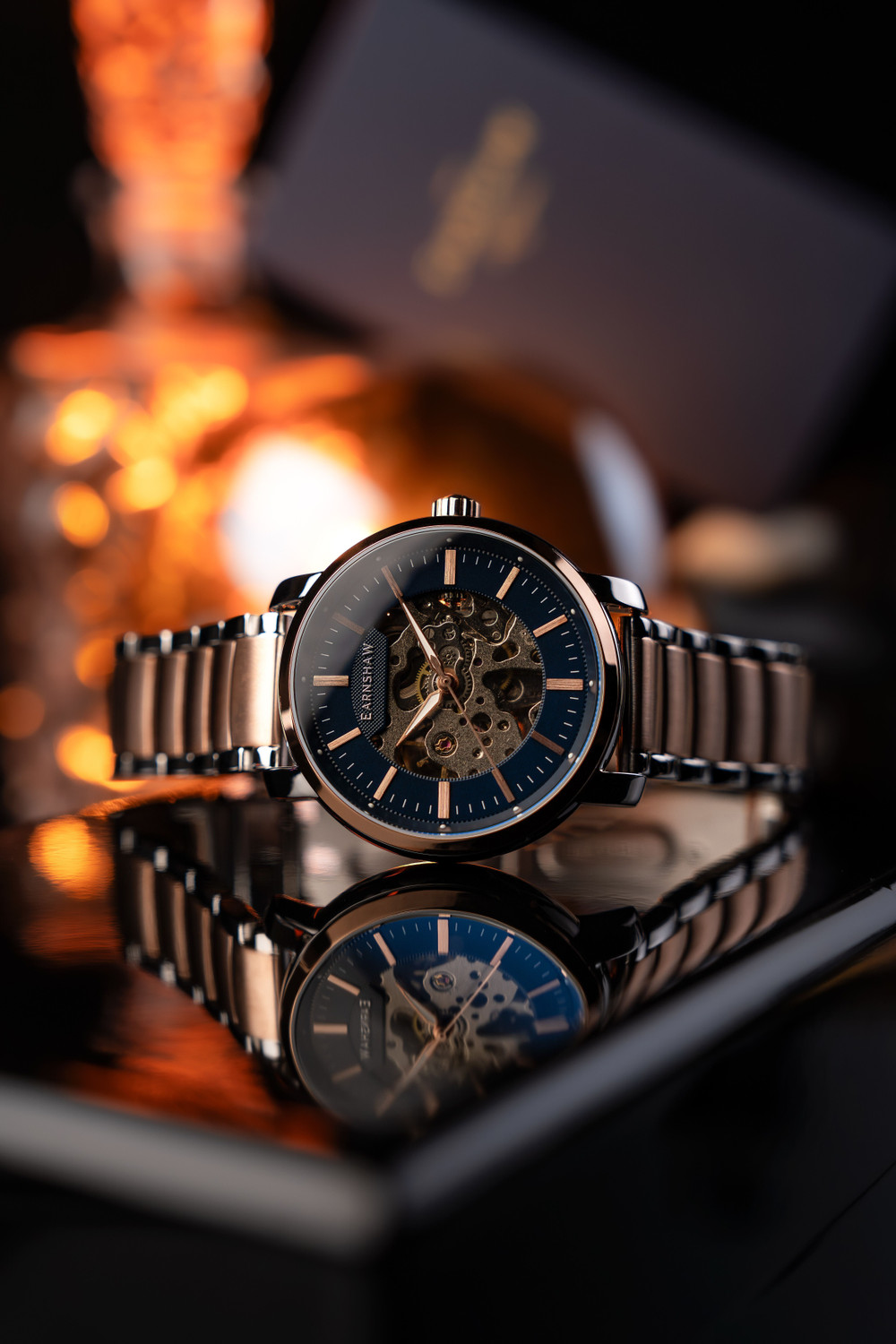 Image of Earnshaw ES-8297-33 New Holland Skeleton Automatic Analog Watch - For Men