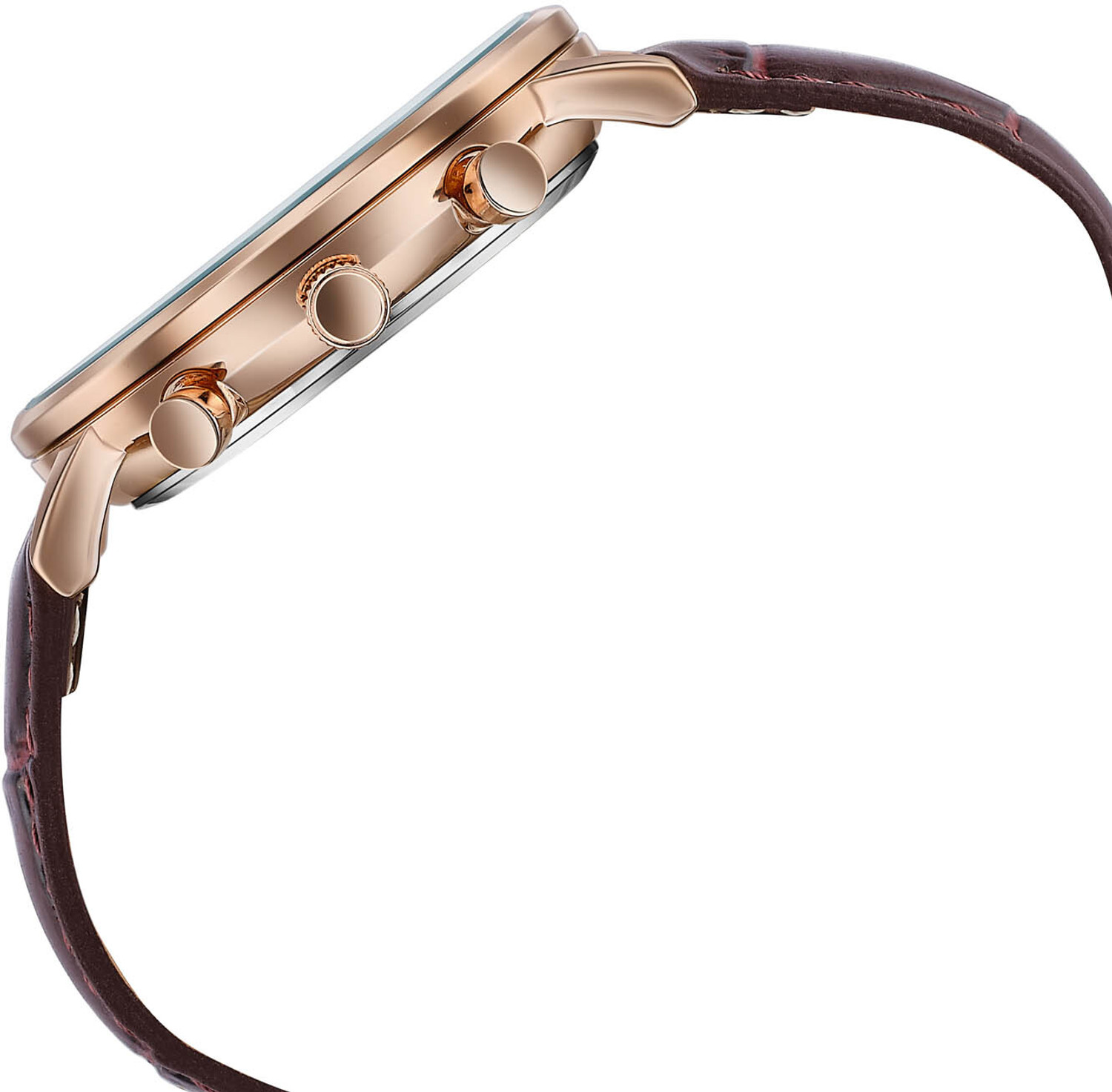 Image of SONATA Festive 2.0 Ph II Sonata Festive 2.0 Quartz White & rose gold Dial Brown Leather Strap Analog Watch - For Men