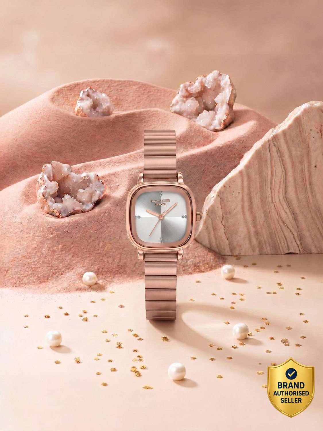 Image of SONATA Poze Drop 9.1 Poze 9 Quartz White Dial IPG Strap Analog Watch - For Women