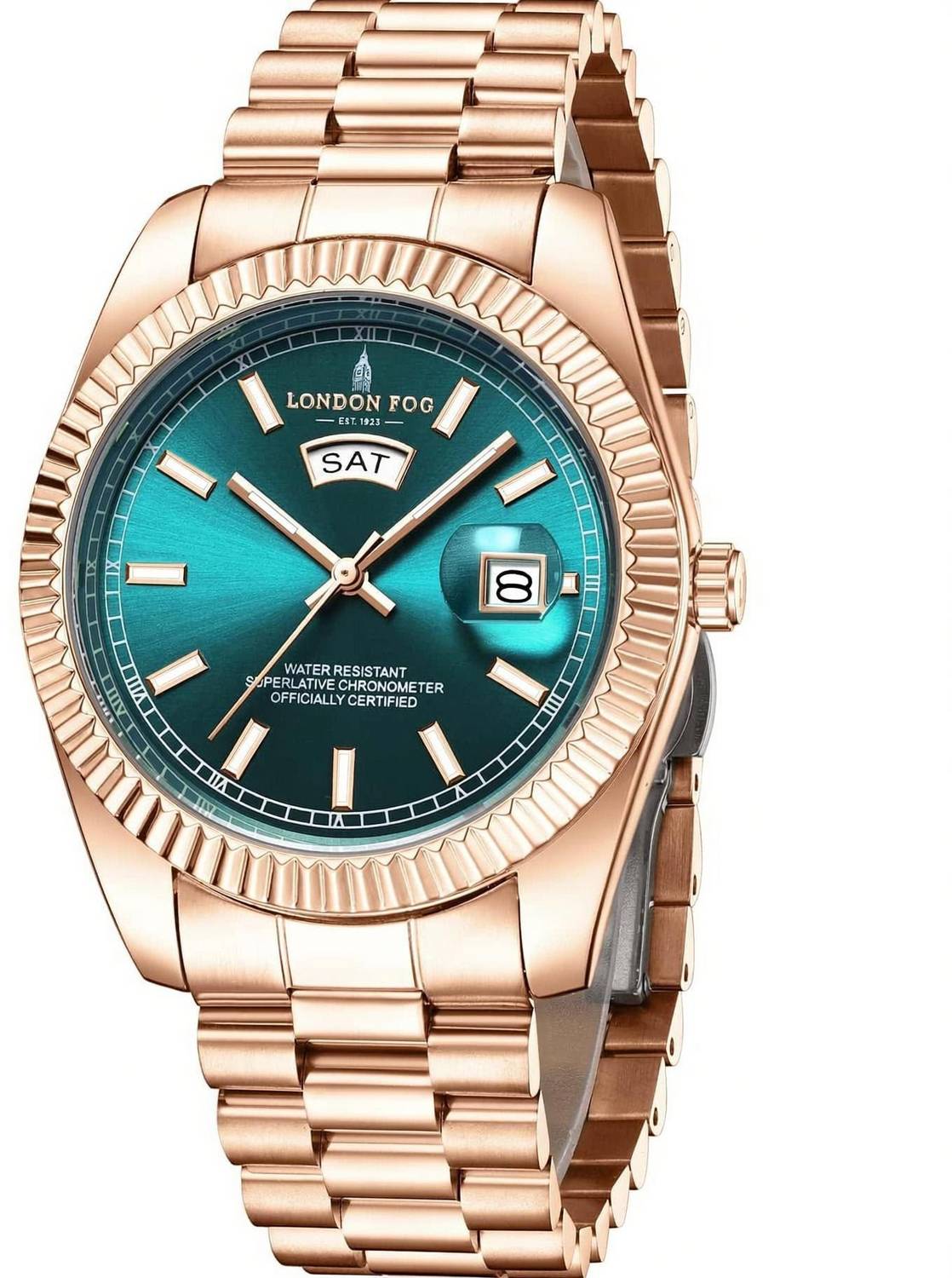 London Green Dial Rose Gold Watch - Image 1