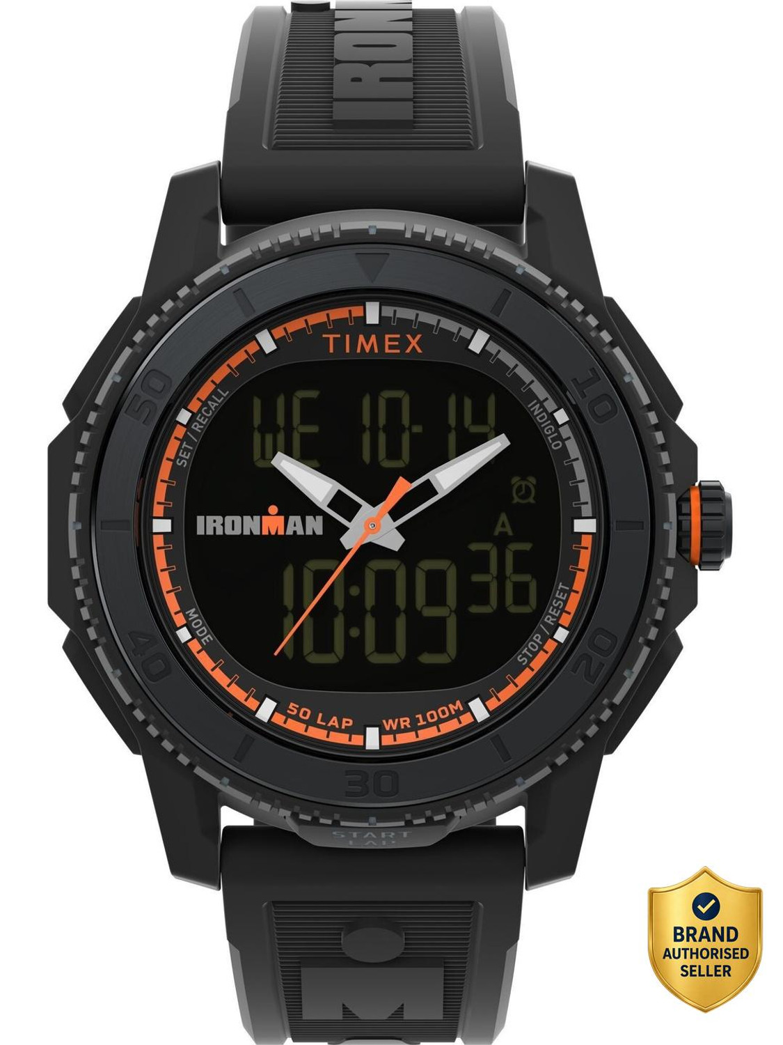 Image of TIMEX TW2W53600UJ Ironman Round 46mm Black Dial Digital Watch - For Men
