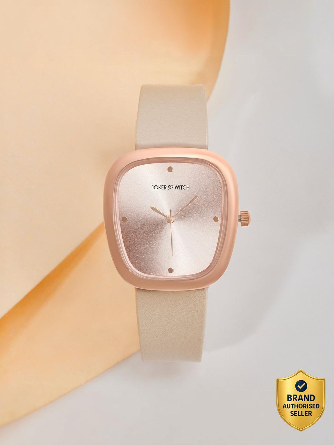 Joker & Witch Joker & Witch Verity Luxe Beige Dial Beige PU Strap Watch Analog Watch - For Women