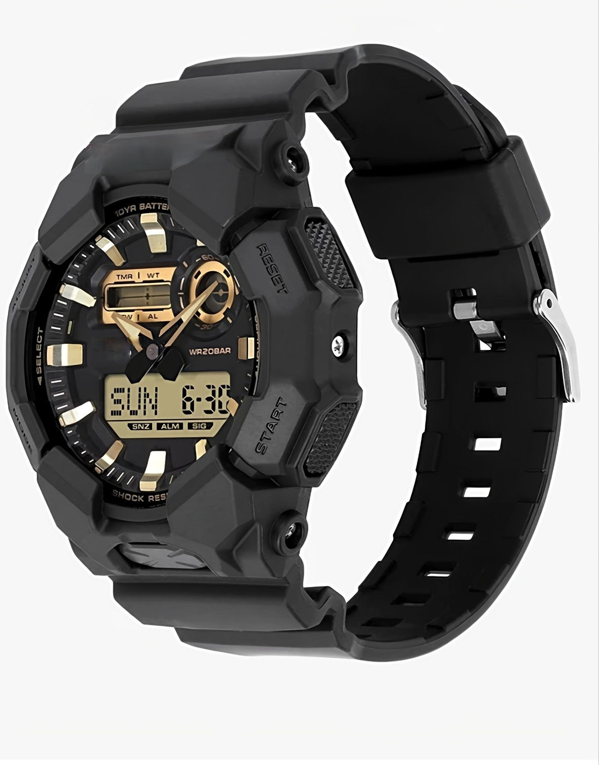 Image of Fiveyearwarrant GS matte black 95 Super shock matte Analog-Digital Watch - For Men
