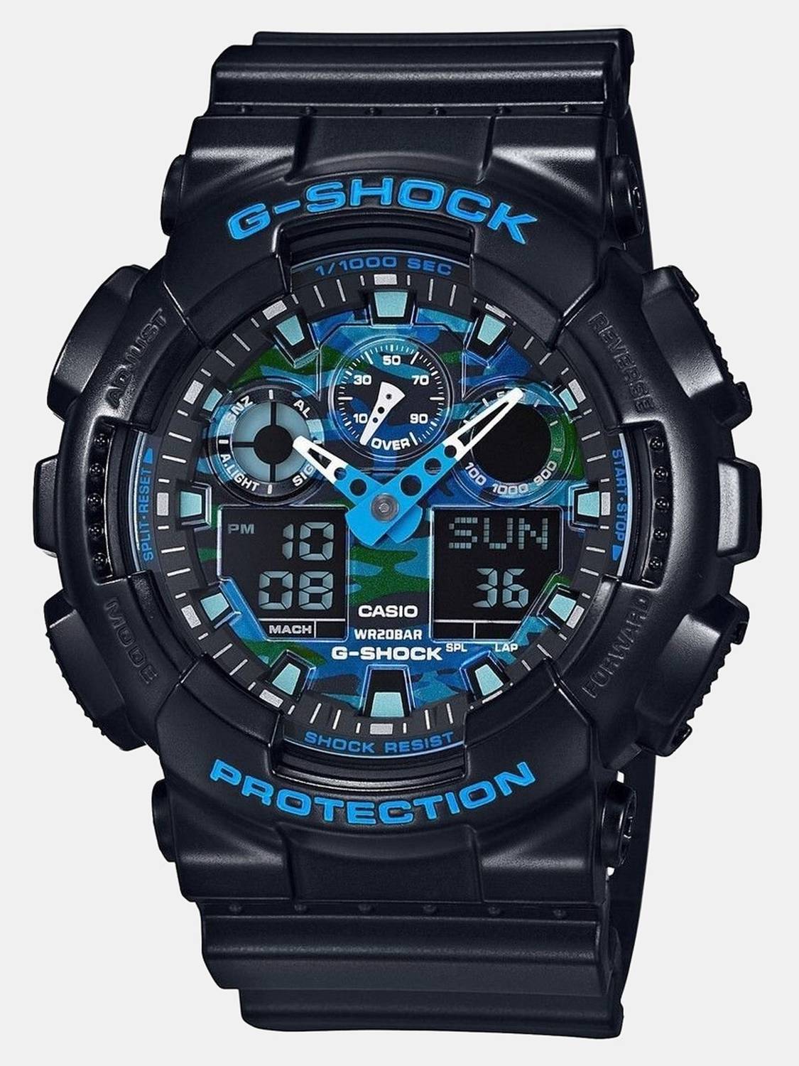 CASIO GA-100CB-1ADR Blue Camouflage Watch - Image 2