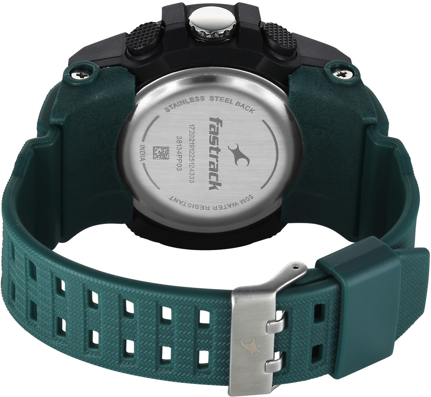 Image of Fastrack StreetStyle 6.0 Fastrack StreetStyle 6.0 AnaDigi Green Dial Green Polyether Strap Analog-Digital Watch - For Men